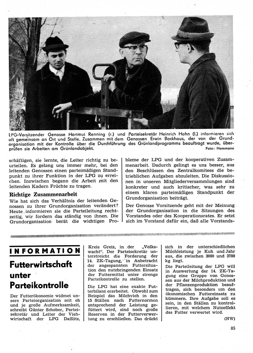 Neuer Weg (NW), Organ des Zentralkomitees (ZK) der SED (Sozialistische Einheitspartei Deutschlands) für Fragen des Parteilebens, 26. Jahrgang [Deutsche Demokratische Republik (DDR)] 1971, Seite 85 (NW ZK SED DDR 1971, S. 85)