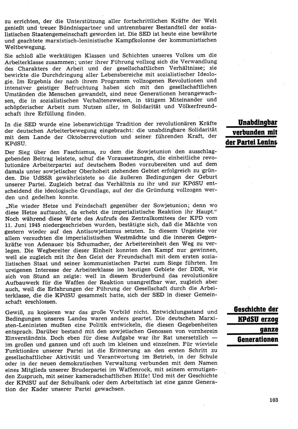 Neuer Weg (NW), Organ des Zentralkomitees (ZK) der SED (Sozialistische Einheitspartei Deutschlands) für Fragen des Parteilebens, 26. Jahrgang [Deutsche Demokratische Republik (DDR)] 1971, Seite 103 (NW ZK SED DDR 1971, S. 103)