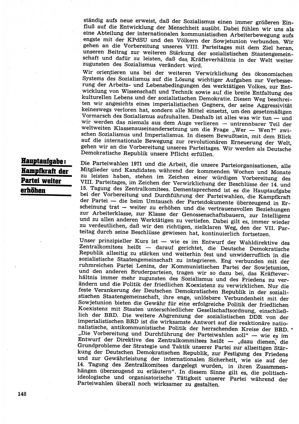 Neuer Weg (NW), Organ des Zentralkomitees (ZK) der SED (Sozialistische Einheitspartei Deutschlands) für Fragen des Parteilebens, 26. Jahrgang [Deutsche Demokratische Republik (DDR)] 1971, Seite 148 (NW ZK SED DDR 1971, S. 148)