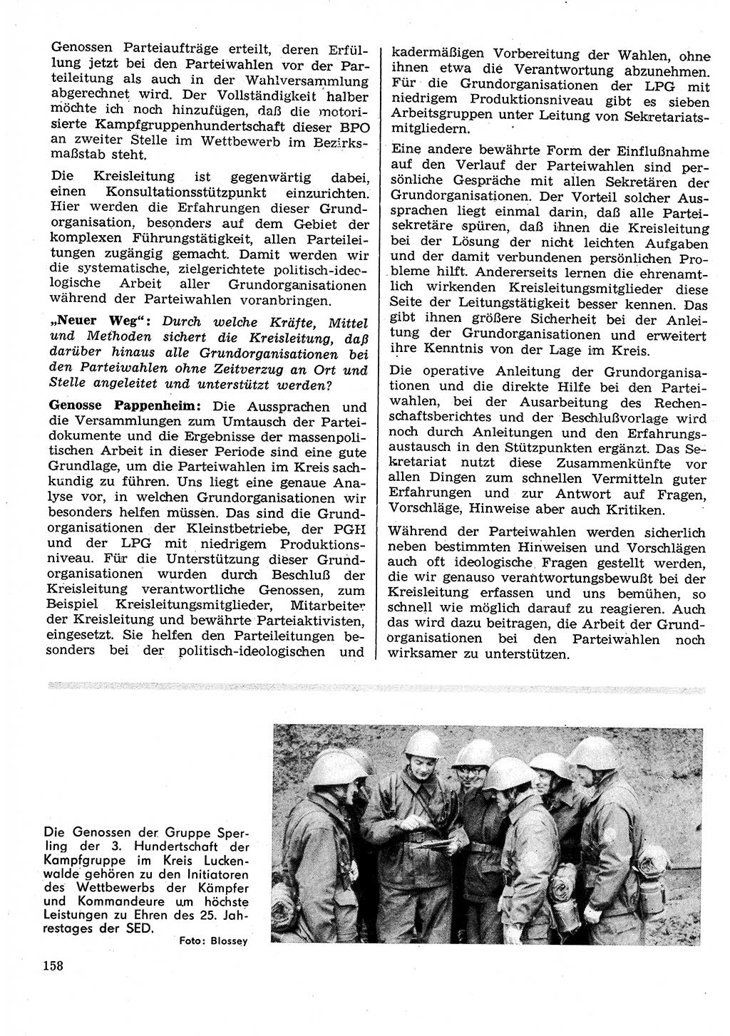 Neuer Weg (NW), Organ des Zentralkomitees (ZK) der SED (Sozialistische Einheitspartei Deutschlands) für Fragen des Parteilebens, 26. Jahrgang [Deutsche Demokratische Republik (DDR)] 1971, Seite 158 (NW ZK SED DDR 1971, S. 158)