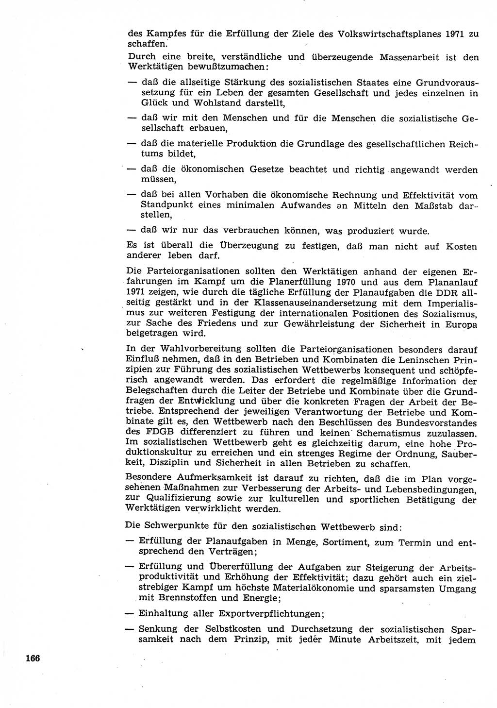 Neuer Weg (NW), Organ des Zentralkomitees (ZK) der SED (Sozialistische Einheitspartei Deutschlands) für Fragen des Parteilebens, 26. Jahrgang [Deutsche Demokratische Republik (DDR)] 1971, Seite 166 (NW ZK SED DDR 1971, S. 166)