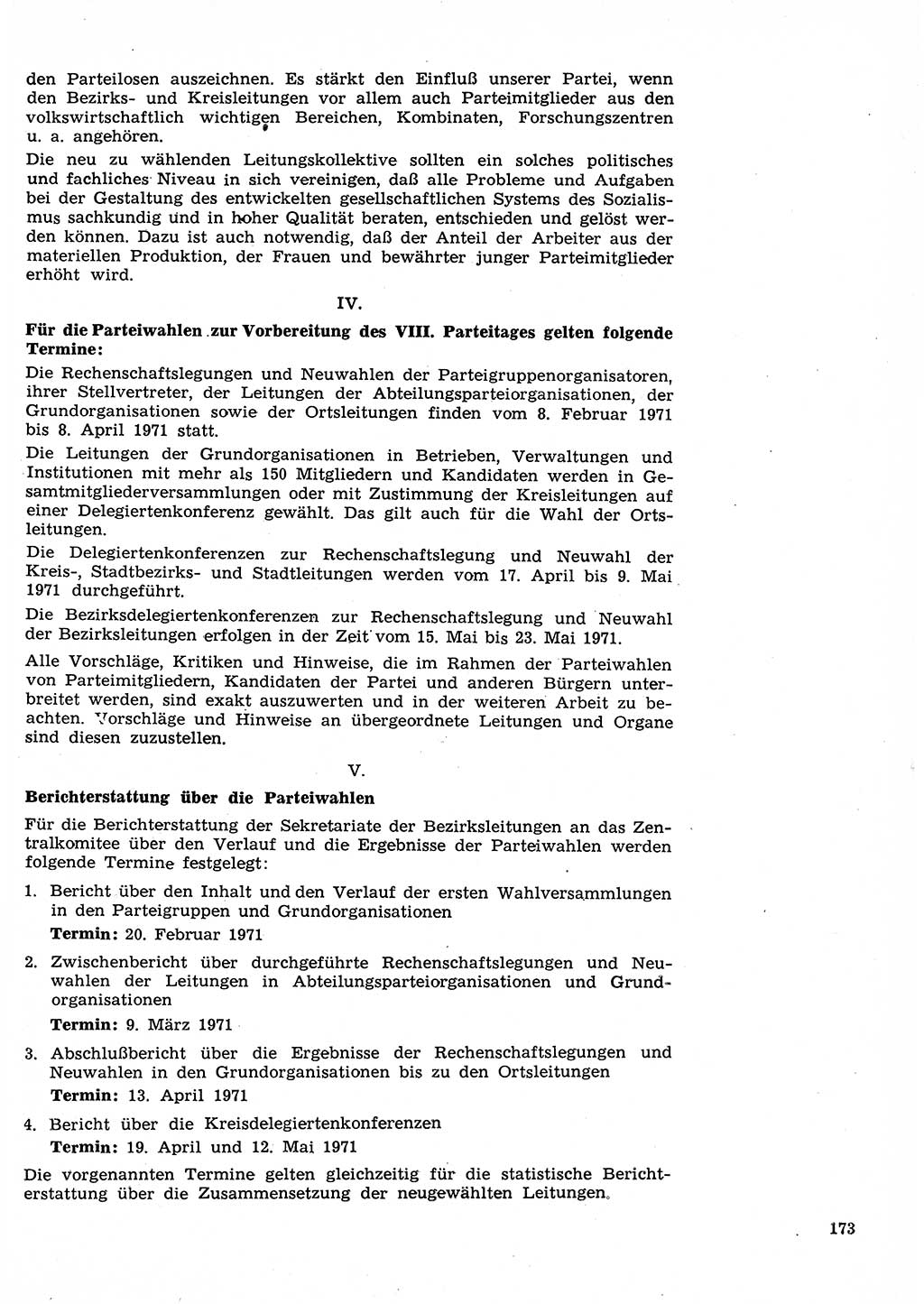 Neuer Weg (NW), Organ des Zentralkomitees (ZK) der SED (Sozialistische Einheitspartei Deutschlands) für Fragen des Parteilebens, 26. Jahrgang [Deutsche Demokratische Republik (DDR)] 1971, Seite 173 (NW ZK SED DDR 1971, S. 173)