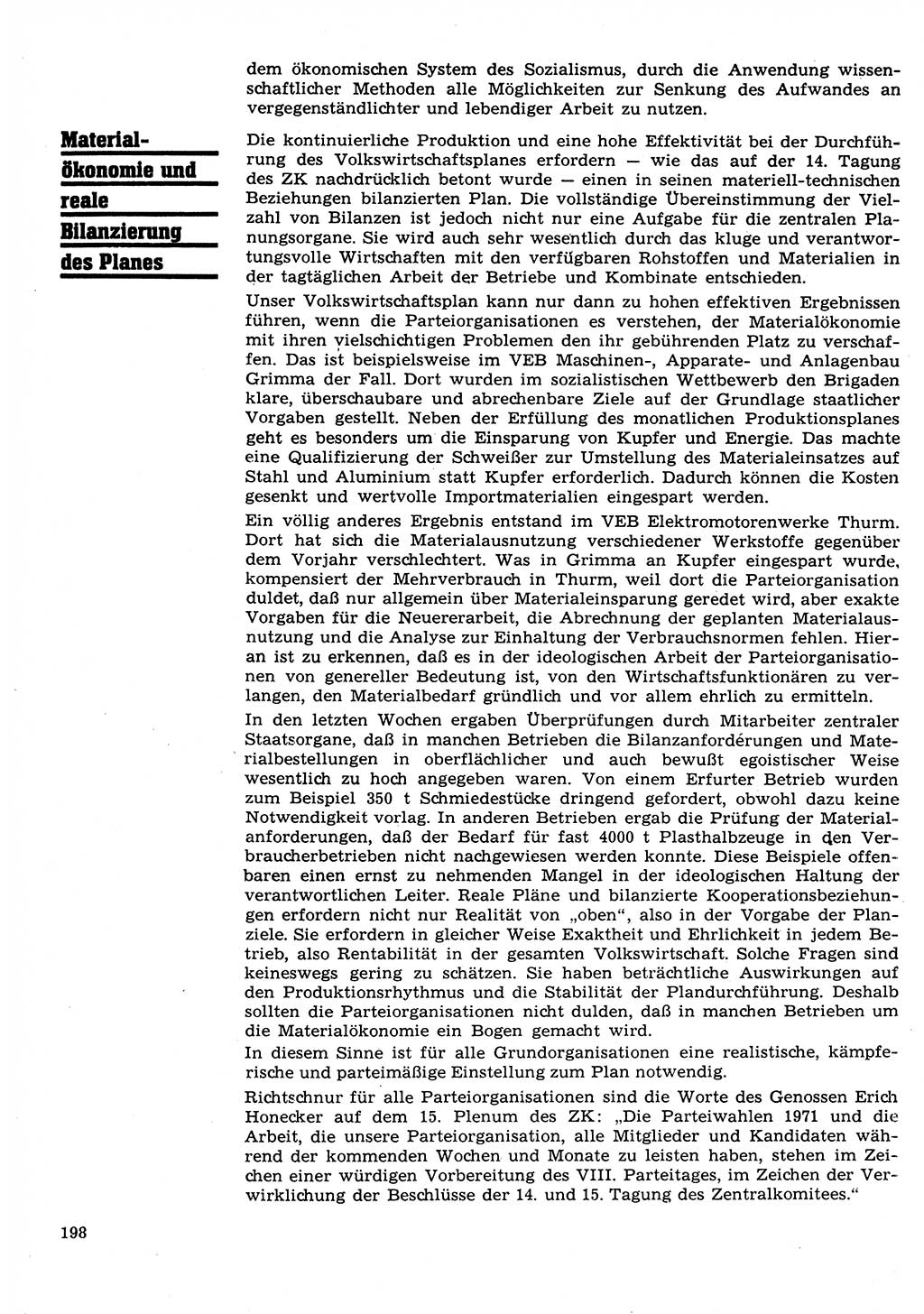 Neuer Weg (NW), Organ des Zentralkomitees (ZK) der SED (Sozialistische Einheitspartei Deutschlands) für Fragen des Parteilebens, 26. Jahrgang [Deutsche Demokratische Republik (DDR)] 1971, Seite 198 (NW ZK SED DDR 1971, S. 198)