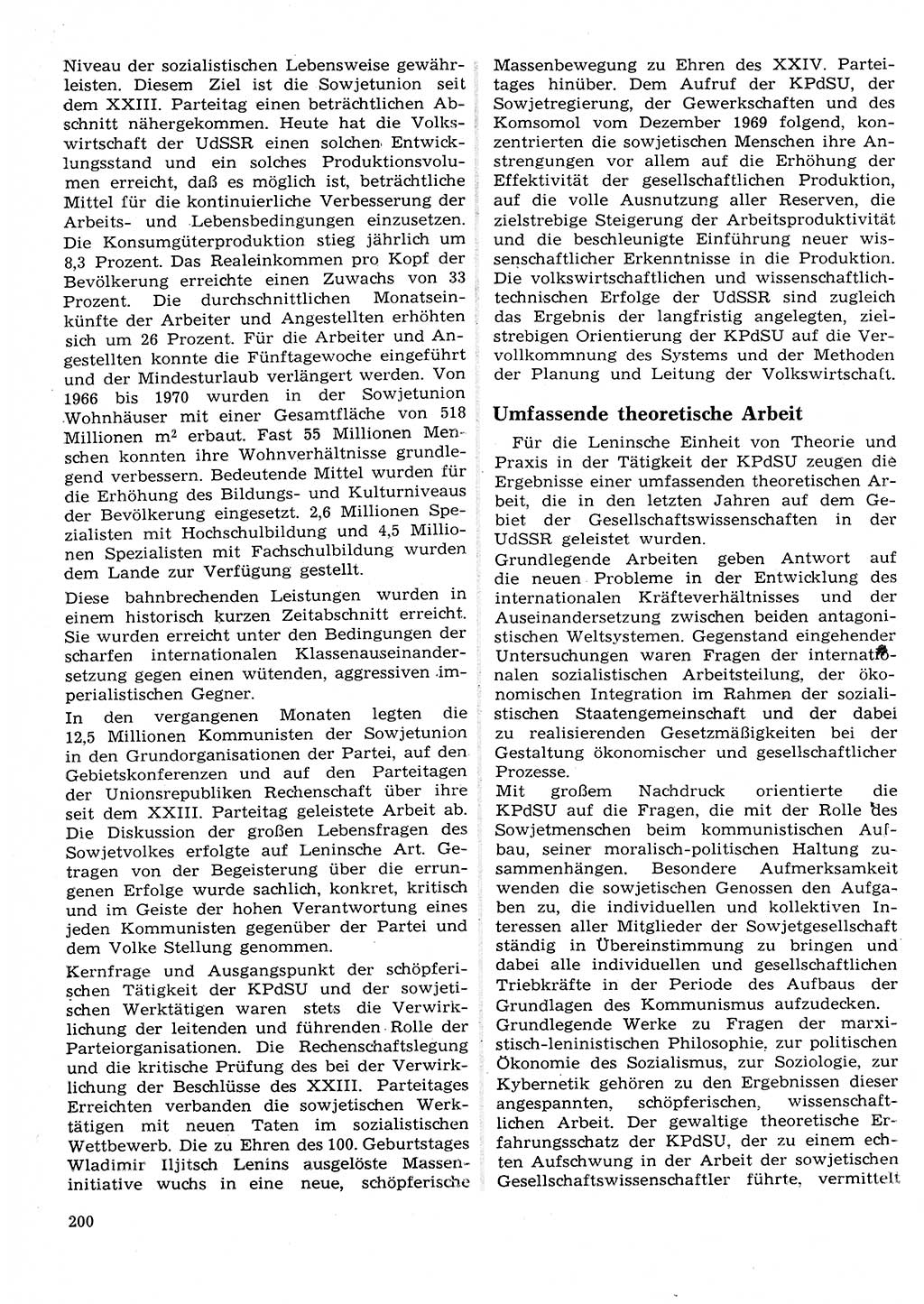 Neuer Weg (NW), Organ des Zentralkomitees (ZK) der SED (Sozialistische Einheitspartei Deutschlands) für Fragen des Parteilebens, 26. Jahrgang [Deutsche Demokratische Republik (DDR)] 1971, Seite 200 (NW ZK SED DDR 1971, S. 200)