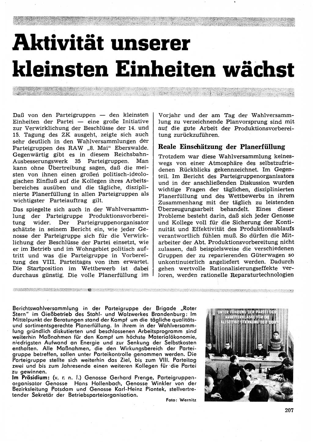 Neuer Weg (NW), Organ des Zentralkomitees (ZK) der SED (Sozialistische Einheitspartei Deutschlands) für Fragen des Parteilebens, 26. Jahrgang [Deutsche Demokratische Republik (DDR)] 1971, Seite 207 (NW ZK SED DDR 1971, S. 207)