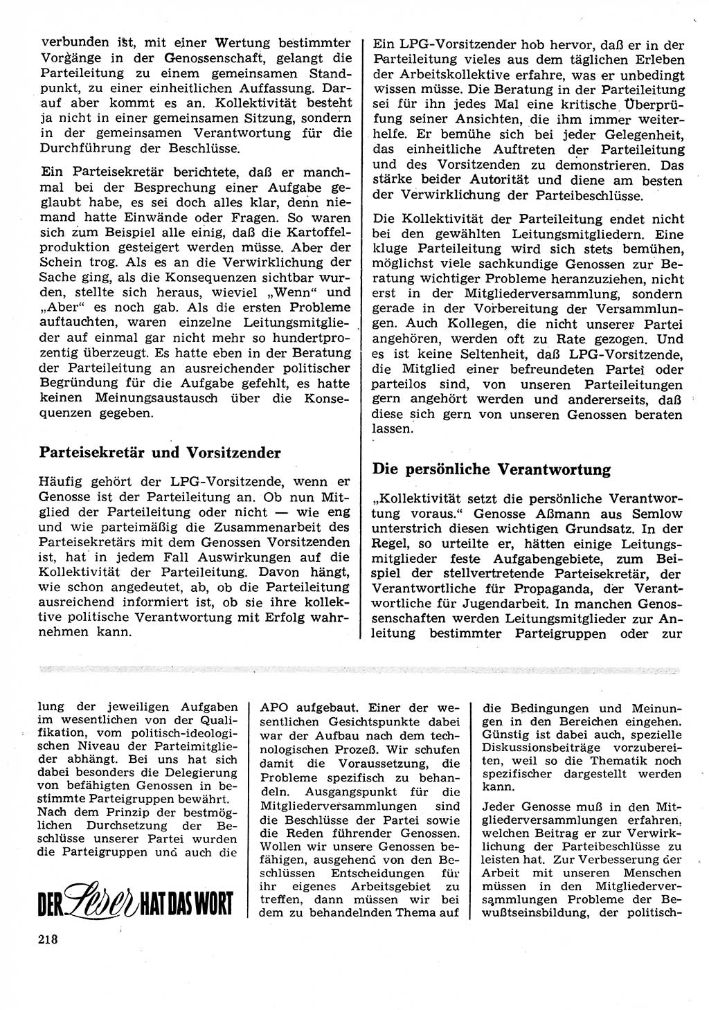 Neuer Weg (NW), Organ des Zentralkomitees (ZK) der SED (Sozialistische Einheitspartei Deutschlands) für Fragen des Parteilebens, 26. Jahrgang [Deutsche Demokratische Republik (DDR)] 1971, Seite 218 (NW ZK SED DDR 1971, S. 218)