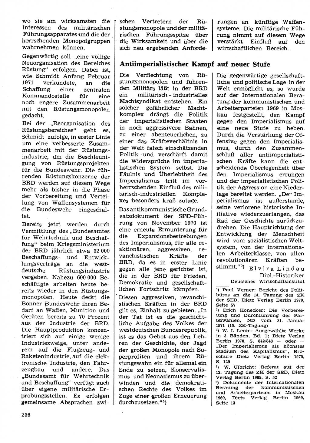 Neuer Weg (NW), Organ des Zentralkomitees (ZK) der SED (Sozialistische Einheitspartei Deutschlands) für Fragen des Parteilebens, 26. Jahrgang [Deutsche Demokratische Republik (DDR)] 1971, Seite 236 (NW ZK SED DDR 1971, S. 236)