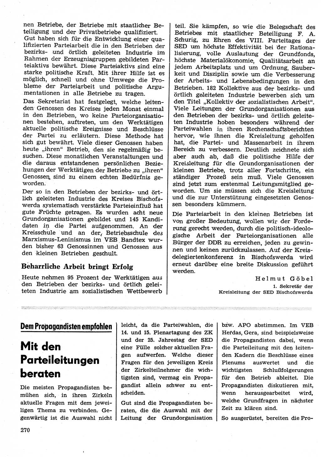 Neuer Weg (NW), Organ des Zentralkomitees (ZK) der SED (Sozialistische Einheitspartei Deutschlands) für Fragen des Parteilebens, 26. Jahrgang [Deutsche Demokratische Republik (DDR)] 1971, Seite 270 (NW ZK SED DDR 1971, S. 270)