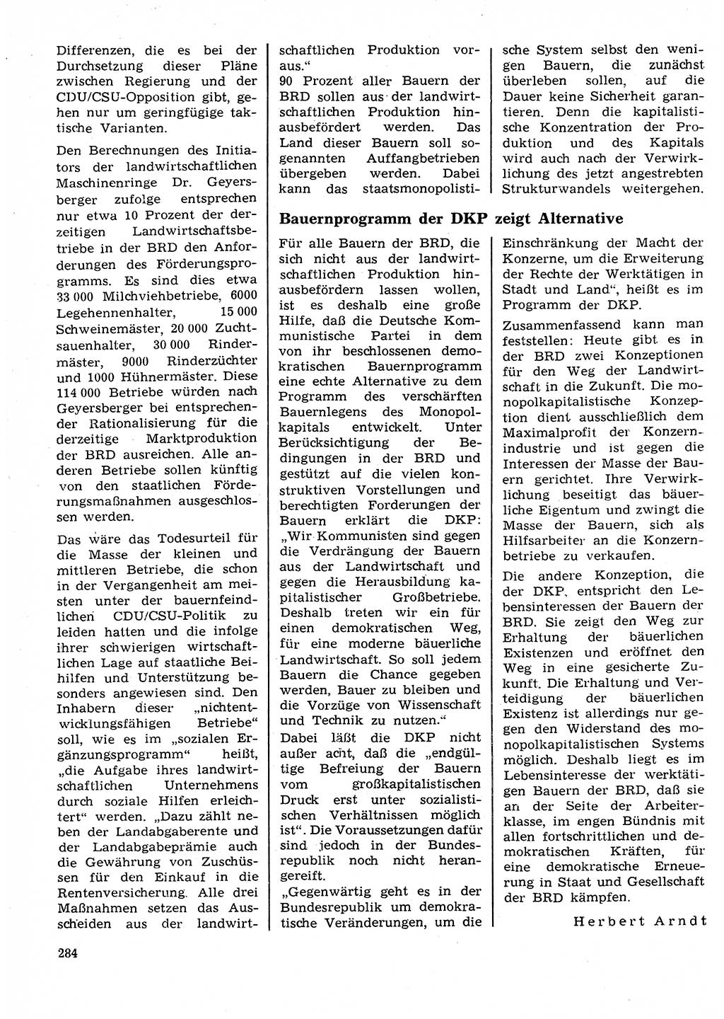 Neuer Weg (NW), Organ des Zentralkomitees (ZK) der SED (Sozialistische Einheitspartei Deutschlands) für Fragen des Parteilebens, 26. Jahrgang [Deutsche Demokratische Republik (DDR)] 1971, Seite 284 (NW ZK SED DDR 1971, S. 284)