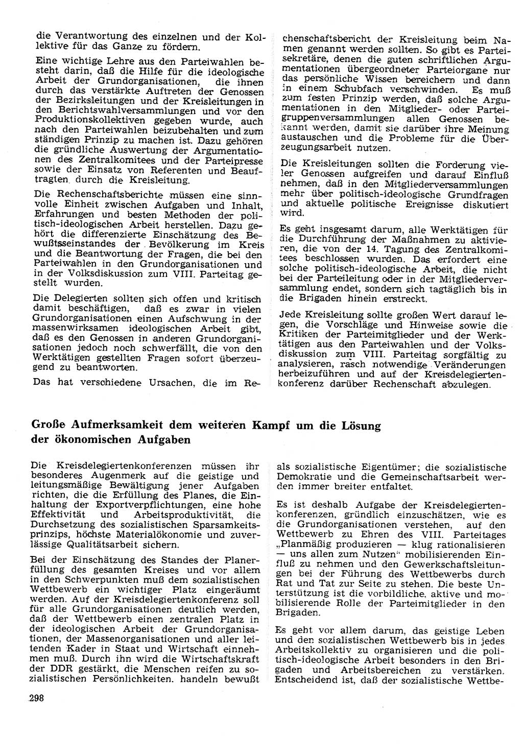Neuer Weg (NW), Organ des Zentralkomitees (ZK) der SED (Sozialistische Einheitspartei Deutschlands) für Fragen des Parteilebens, 26. Jahrgang [Deutsche Demokratische Republik (DDR)] 1971, Seite 298 (NW ZK SED DDR 1971, S. 298)