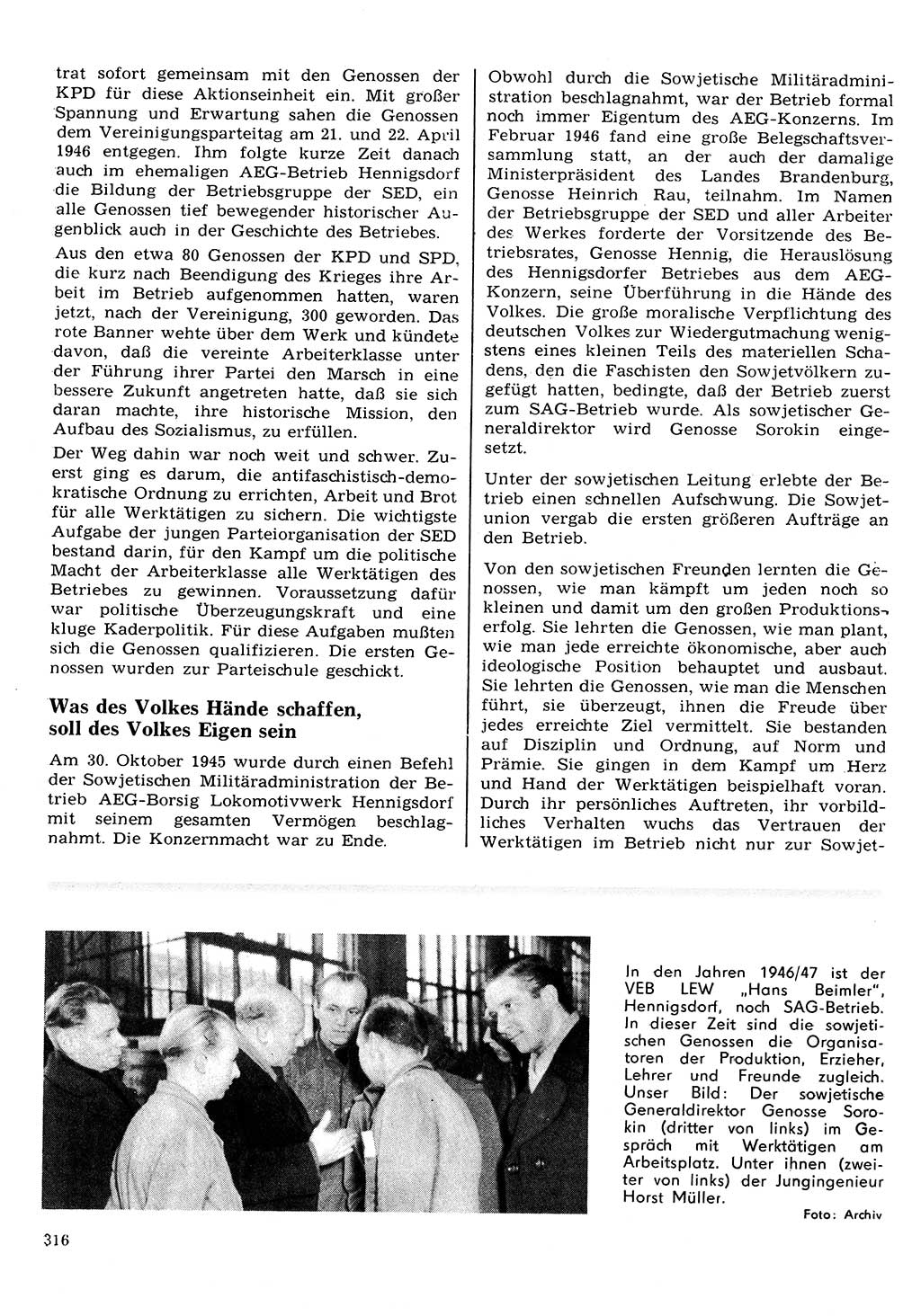 Neuer Weg (NW), Organ des Zentralkomitees (ZK) der SED (Sozialistische Einheitspartei Deutschlands) für Fragen des Parteilebens, 26. Jahrgang [Deutsche Demokratische Republik (DDR)] 1971, Seite 316 (NW ZK SED DDR 1971, S. 316)