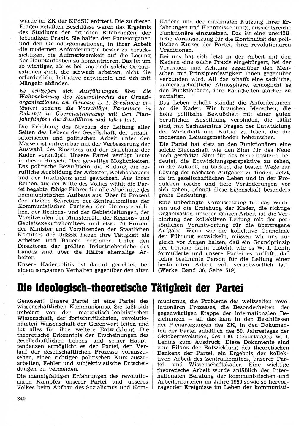 Neuer Weg (NW), Organ des Zentralkomitees (ZK) der SED (Sozialistische Einheitspartei Deutschlands) für Fragen des Parteilebens, 26. Jahrgang [Deutsche Demokratische Republik (DDR)] 1971, Seite 340 (NW ZK SED DDR 1971, S. 340)