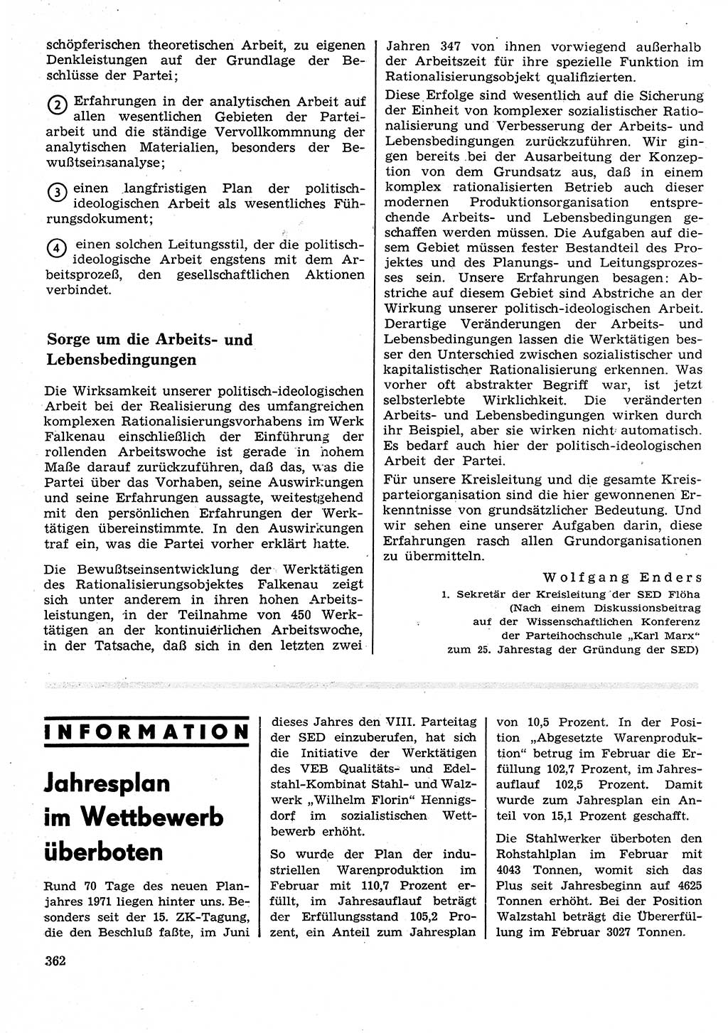 Neuer Weg (NW), Organ des Zentralkomitees (ZK) der SED (Sozialistische Einheitspartei Deutschlands) für Fragen des Parteilebens, 26. Jahrgang [Deutsche Demokratische Republik (DDR)] 1971, Seite 362 (NW ZK SED DDR 1971, S. 362)