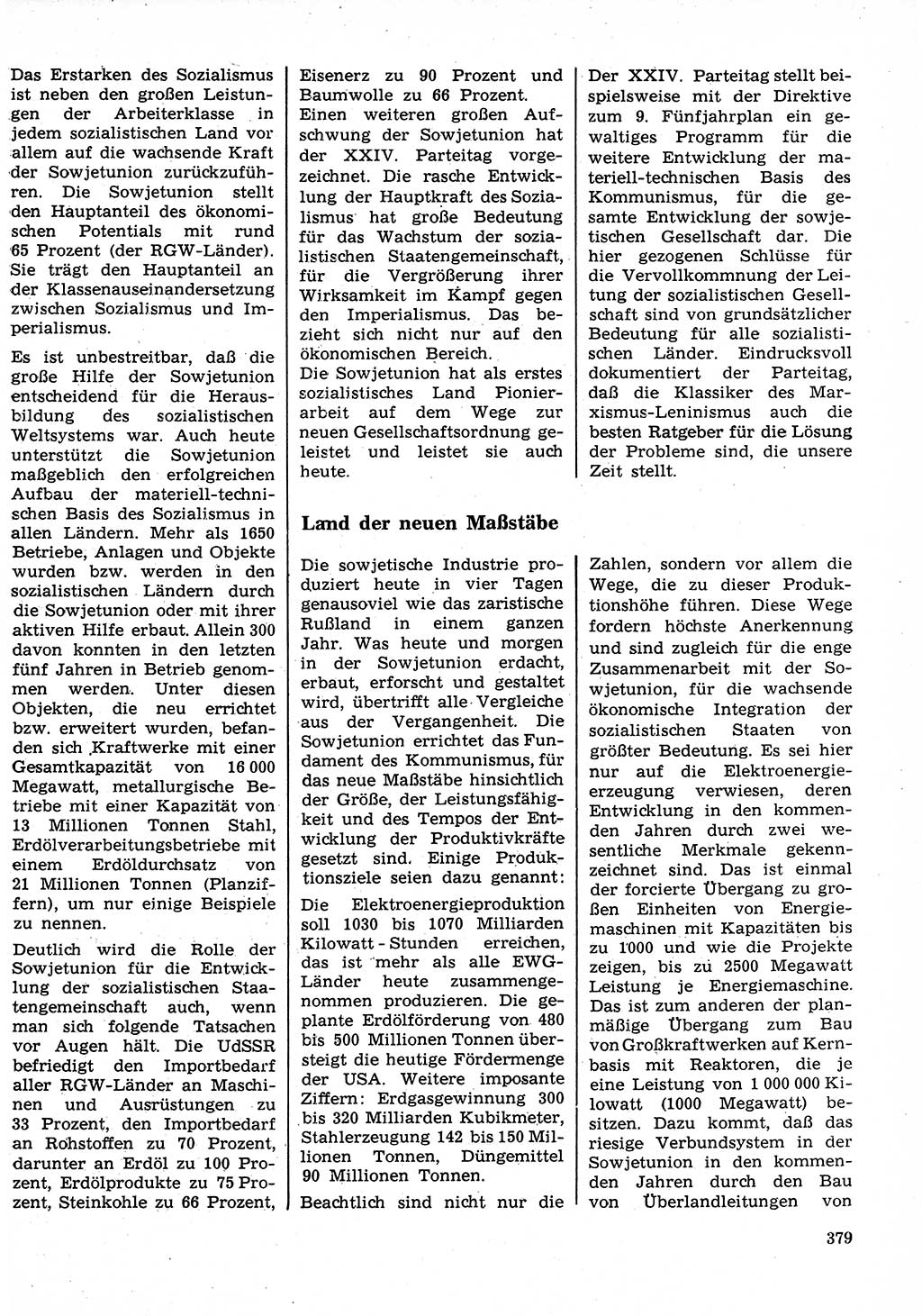 Neuer Weg (NW), Organ des Zentralkomitees (ZK) der SED (Sozialistische Einheitspartei Deutschlands) für Fragen des Parteilebens, 26. Jahrgang [Deutsche Demokratische Republik (DDR)] 1971, Seite 379 (NW ZK SED DDR 1971, S. 379)