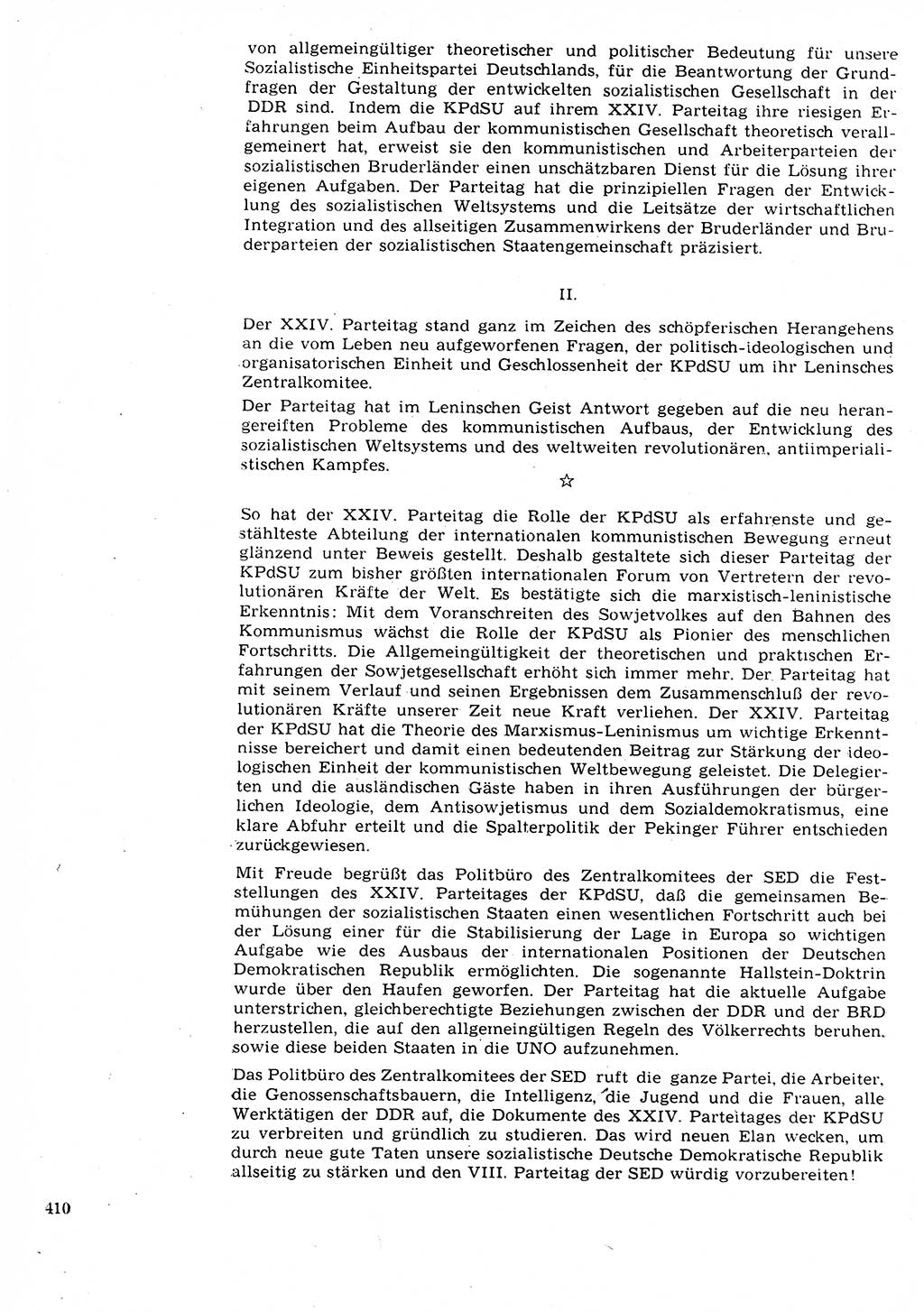 Neuer Weg (NW), Organ des Zentralkomitees (ZK) der SED (Sozialistische Einheitspartei Deutschlands) für Fragen des Parteilebens, 26. Jahrgang [Deutsche Demokratische Republik (DDR)] 1971, Seite 410 (NW ZK SED DDR 1971, S. 410)