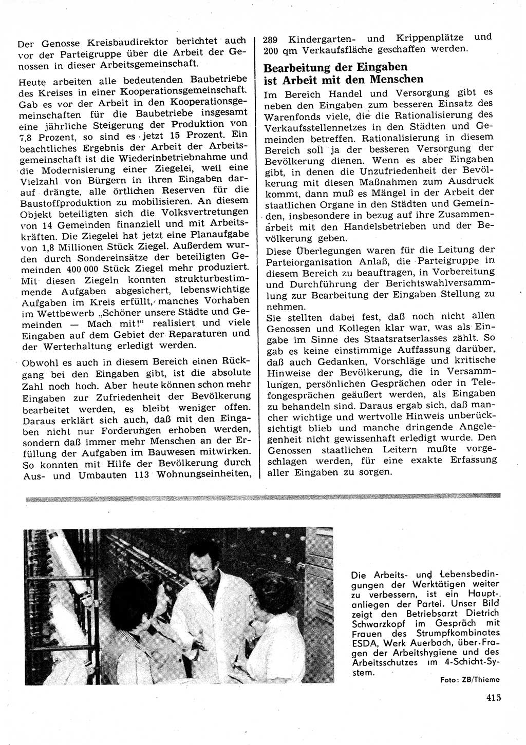 Neuer Weg (NW), Organ des Zentralkomitees (ZK) der SED (Sozialistische Einheitspartei Deutschlands) für Fragen des Parteilebens, 26. Jahrgang [Deutsche Demokratische Republik (DDR)] 1971, Seite 415 (NW ZK SED DDR 1971, S. 415)