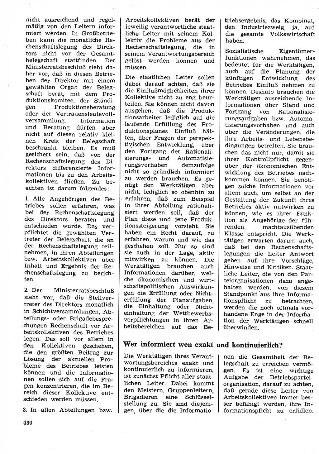 Neuer Weg (NW), Organ des Zentralkomitees (ZK) der SED (Sozialistische Einheitspartei Deutschlands) für Fragen des Parteilebens, 26. Jahrgang [Deutsche Demokratische Republik (DDR)] 1971, Seite 430 (NW ZK SED DDR 1971, S. 430)
