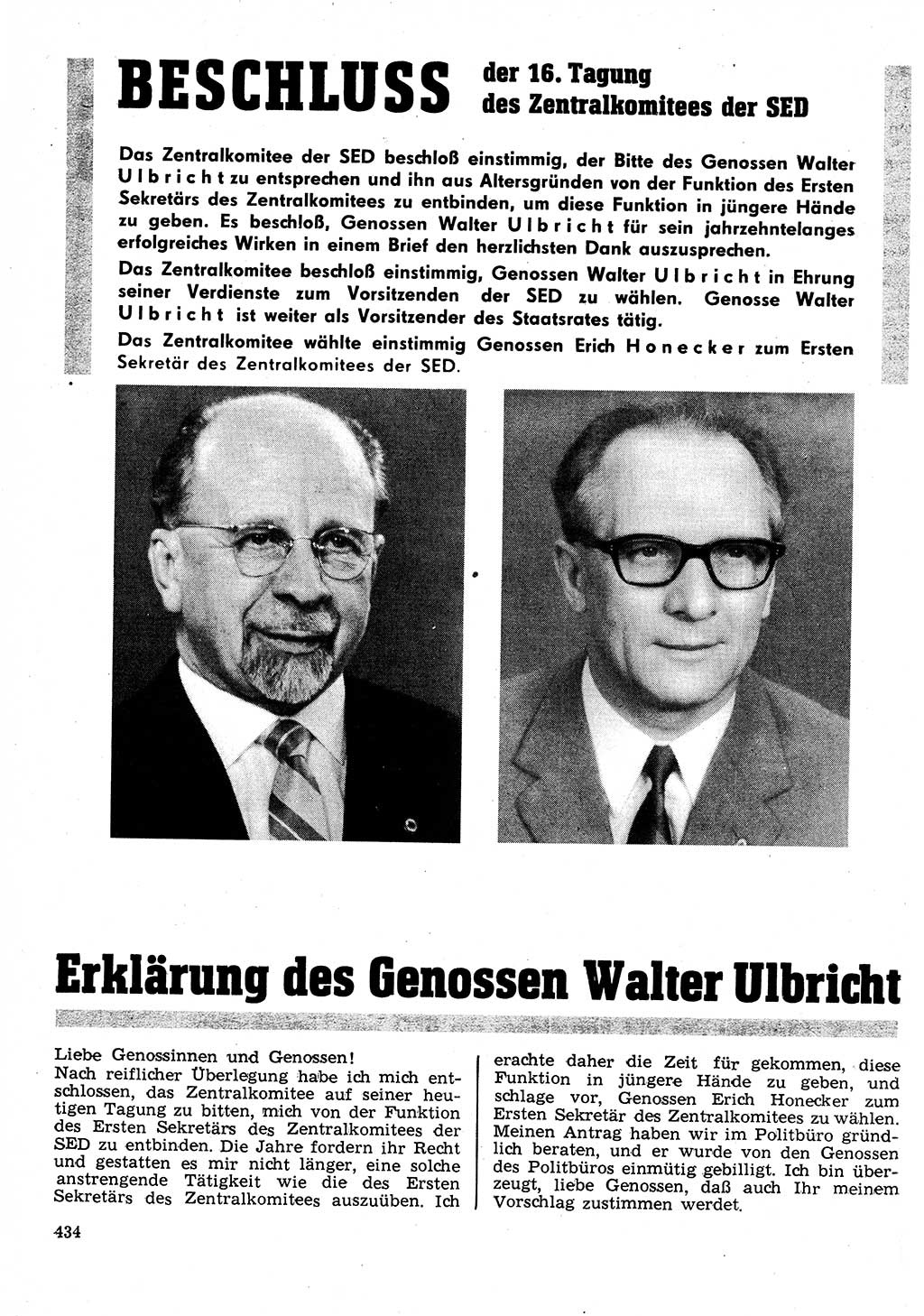 Neuer Weg (NW), Organ des Zentralkomitees (ZK) der SED (Sozialistische Einheitspartei Deutschlands) für Fragen des Parteilebens, 26. Jahrgang [Deutsche Demokratische Republik (DDR)] 1971, Seite 434 (NW ZK SED DDR 1971, S. 434)