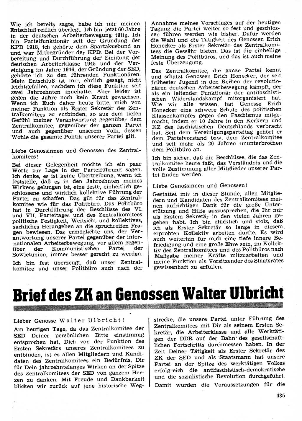 Neuer Weg (NW), Organ des Zentralkomitees (ZK) der SED (Sozialistische Einheitspartei Deutschlands) für Fragen des Parteilebens, 26. Jahrgang [Deutsche Demokratische Republik (DDR)] 1971, Seite 435 (NW ZK SED DDR 1971, S. 435)