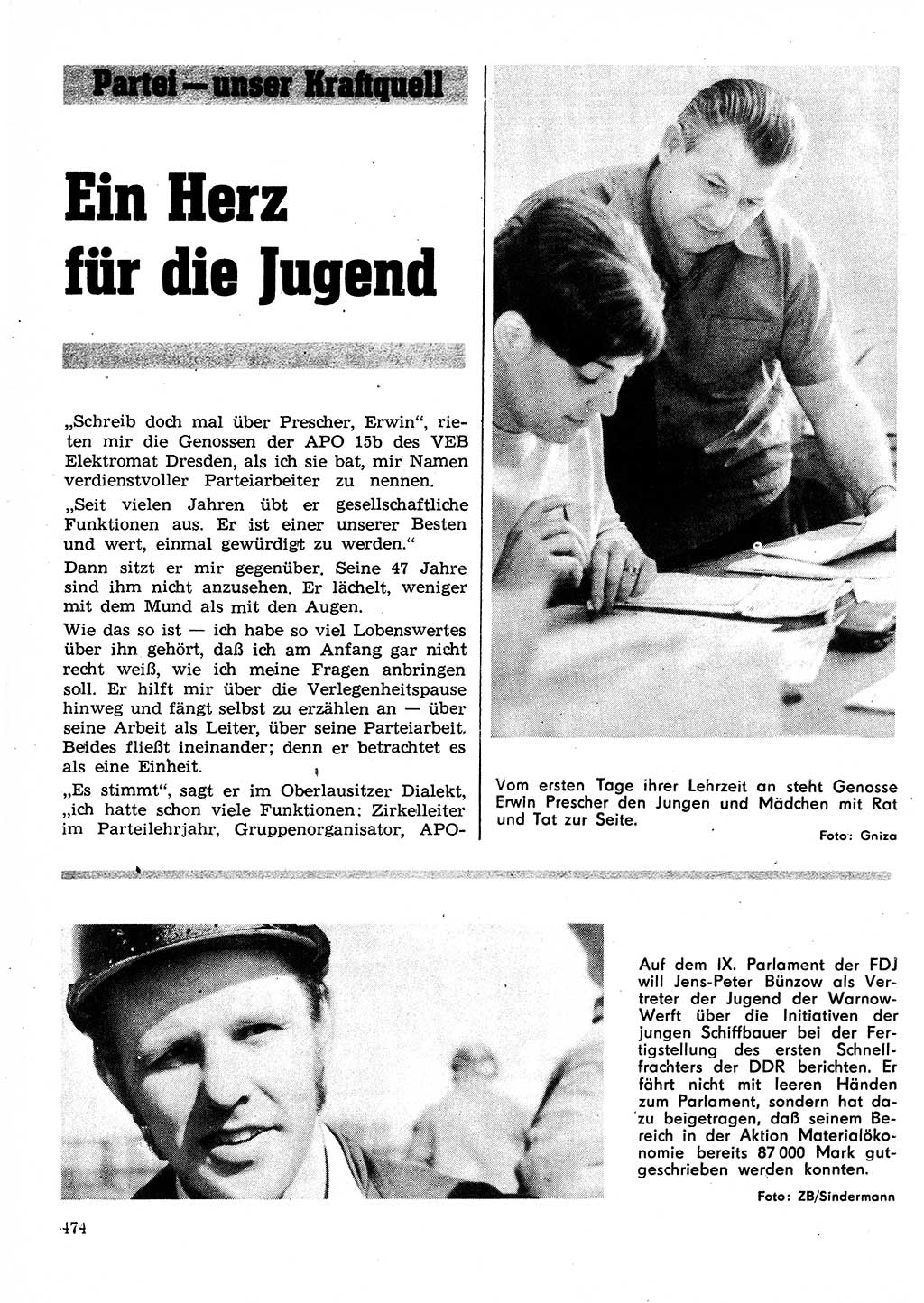 Neuer Weg (NW), Organ des Zentralkomitees (ZK) der SED (Sozialistische Einheitspartei Deutschlands) für Fragen des Parteilebens, 26. Jahrgang [Deutsche Demokratische Republik (DDR)] 1971, Seite 474 (NW ZK SED DDR 1971, S. 474)