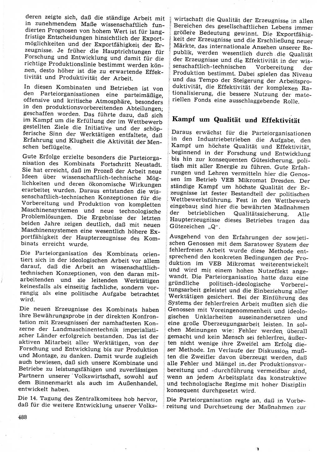 Neuer Weg (NW), Organ des Zentralkomitees (ZK) der SED (Sozialistische Einheitspartei Deutschlands) für Fragen des Parteilebens, 26. Jahrgang [Deutsche Demokratische Republik (DDR)] 1971, Seite 488 (NW ZK SED DDR 1971, S. 488)