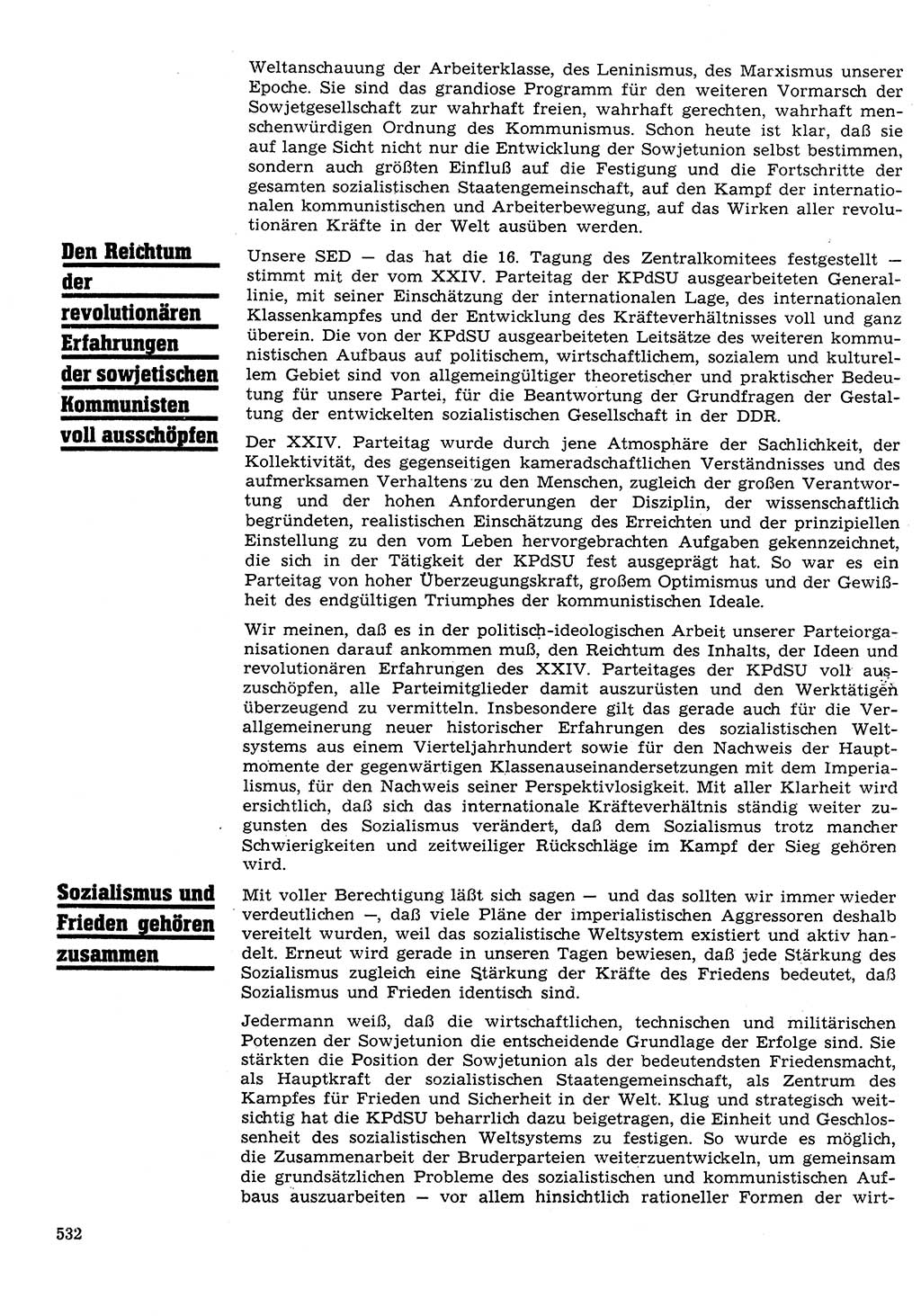 Neuer Weg (NW), Organ des Zentralkomitees (ZK) der SED (Sozialistische Einheitspartei Deutschlands) für Fragen des Parteilebens, 26. Jahrgang [Deutsche Demokratische Republik (DDR)] 1971, Seite 532 (NW ZK SED DDR 1971, S. 532)