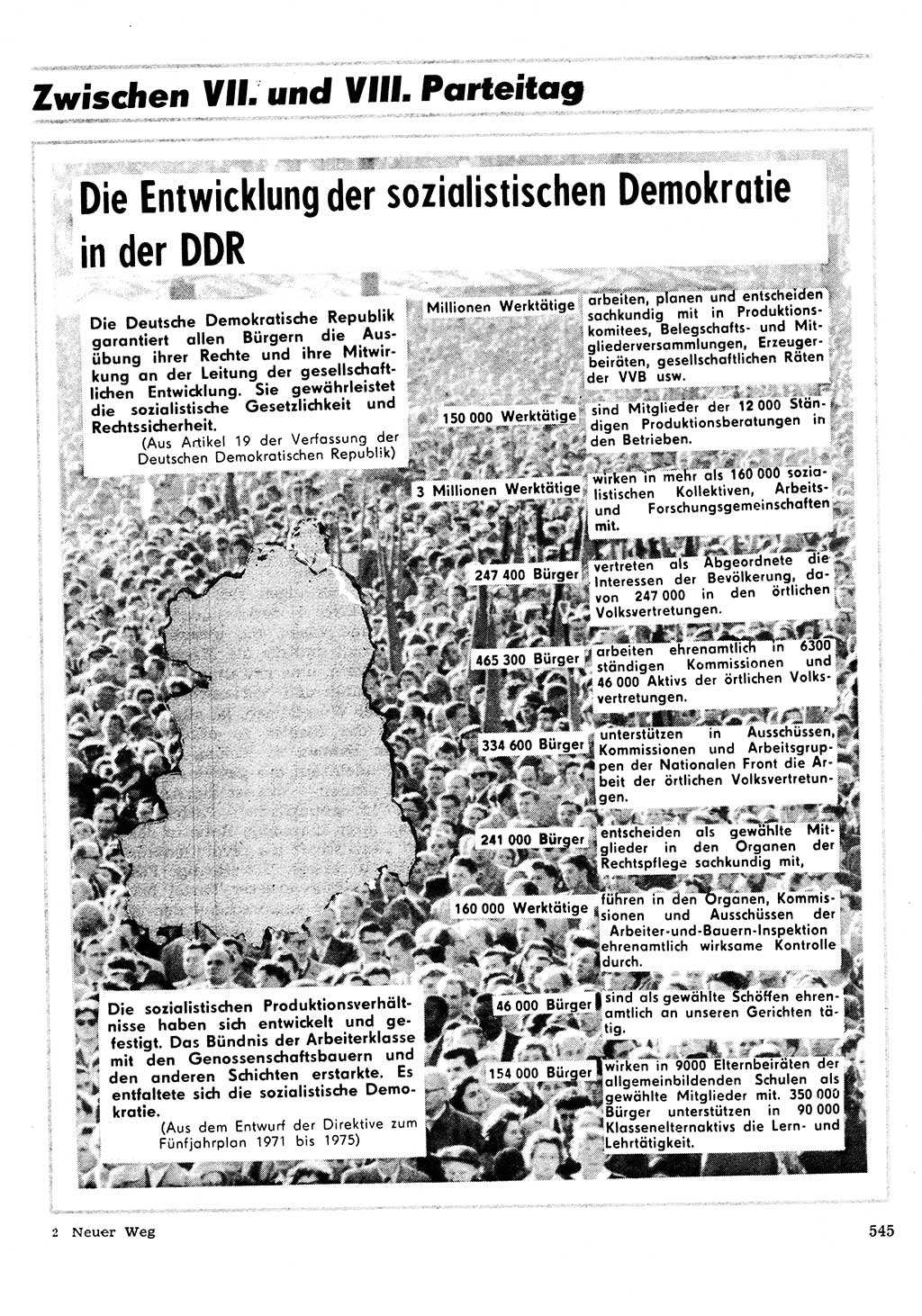 Neuer Weg (NW), Organ des Zentralkomitees (ZK) der SED (Sozialistische Einheitspartei Deutschlands) für Fragen des Parteilebens, 26. Jahrgang [Deutsche Demokratische Republik (DDR)] 1971, Seite 545 (NW ZK SED DDR 1971, S. 545)