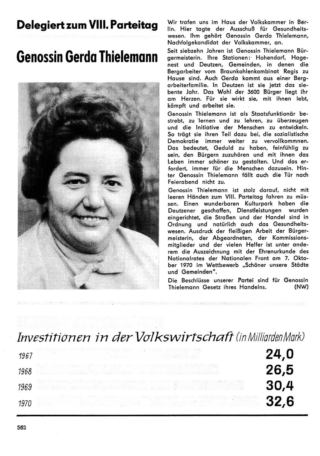 Neuer Weg (NW), Organ des Zentralkomitees (ZK) der SED (Sozialistische Einheitspartei Deutschlands) für Fragen des Parteilebens, 26. Jahrgang [Deutsche Demokratische Republik (DDR)] 1971, Seite 562 (NW ZK SED DDR 1971, S. 562)