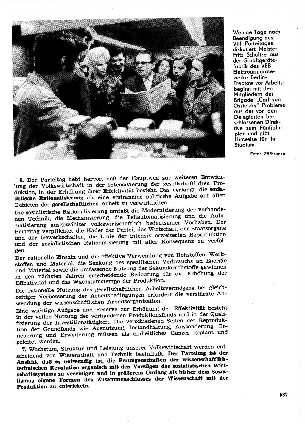 Neuer Weg (NW), Organ des Zentralkomitees (ZK) der SED (Sozialistische Einheitspartei Deutschlands) für Fragen des Parteilebens, 26. Jahrgang [Deutsche Demokratische Republik (DDR)] 1971, Seite 587 (NW ZK SED DDR 1971, S. 587)