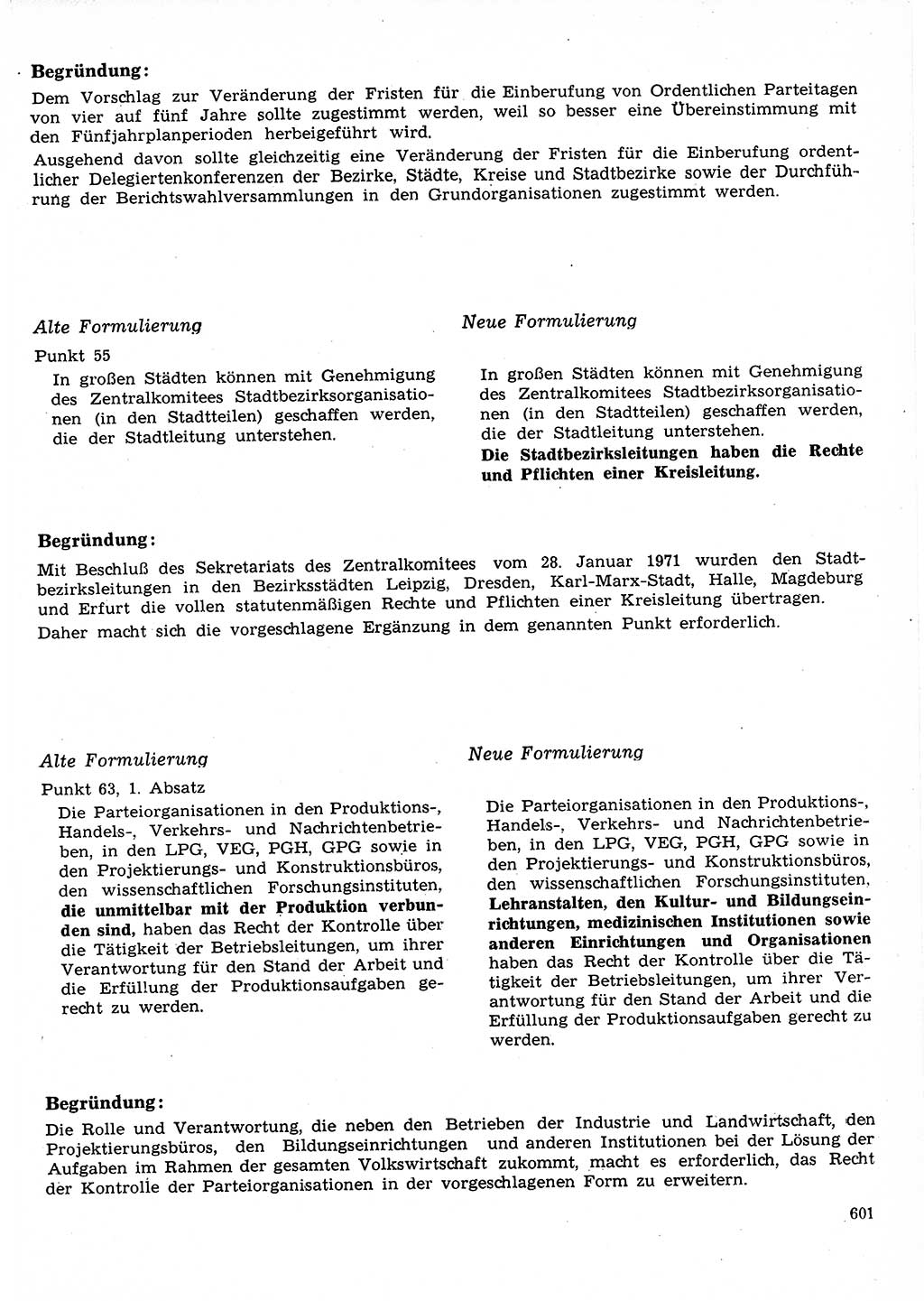 Neuer Weg (NW), Organ des Zentralkomitees (ZK) der SED (Sozialistische Einheitspartei Deutschlands) für Fragen des Parteilebens, 26. Jahrgang [Deutsche Demokratische Republik (DDR)] 1971, Seite 601 (NW ZK SED DDR 1971, S. 601)