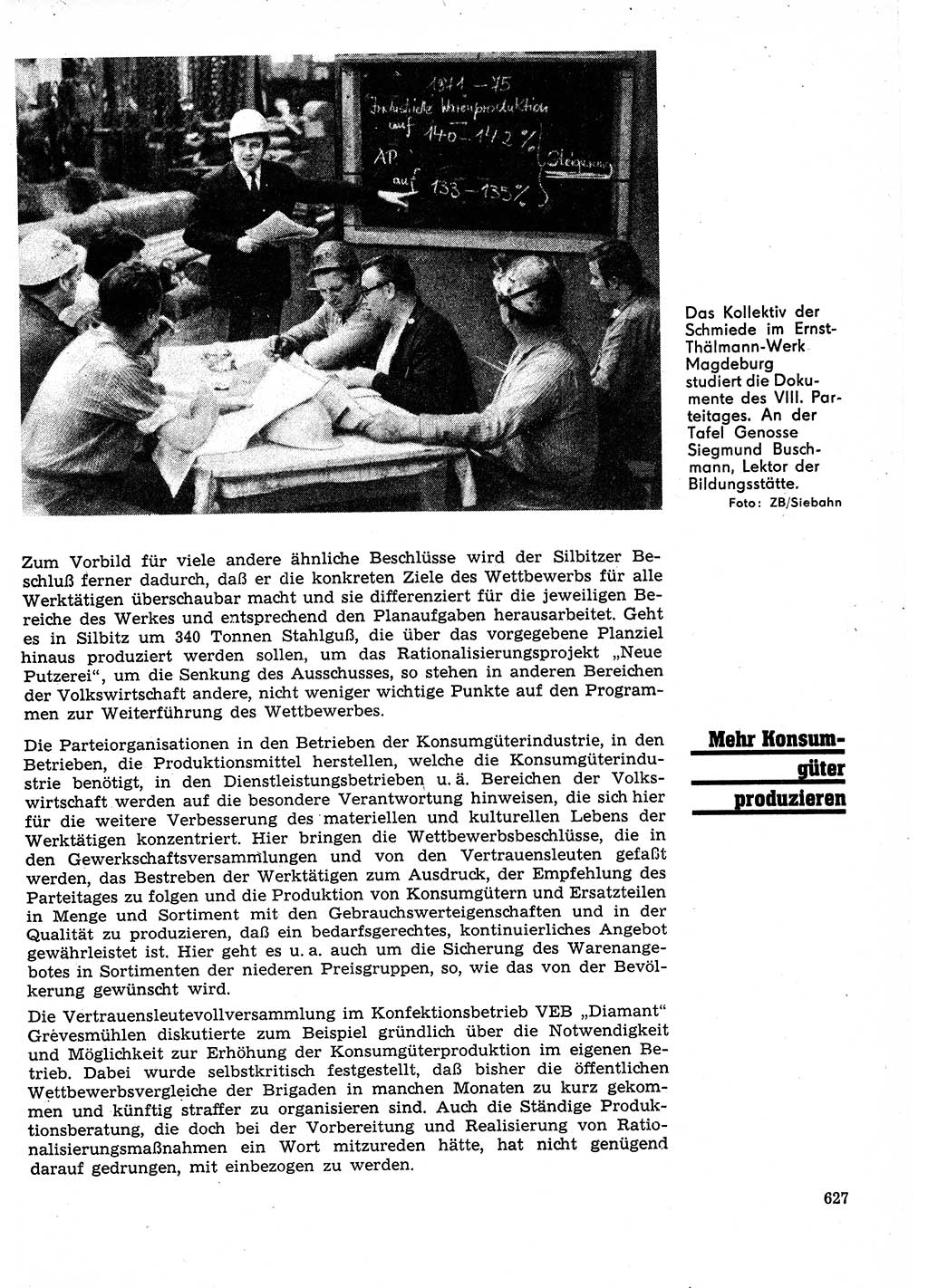 Neuer Weg (NW), Organ des Zentralkomitees (ZK) der SED (Sozialistische Einheitspartei Deutschlands) für Fragen des Parteilebens, 26. Jahrgang [Deutsche Demokratische Republik (DDR)] 1971, Seite 627 (NW ZK SED DDR 1971, S. 627)