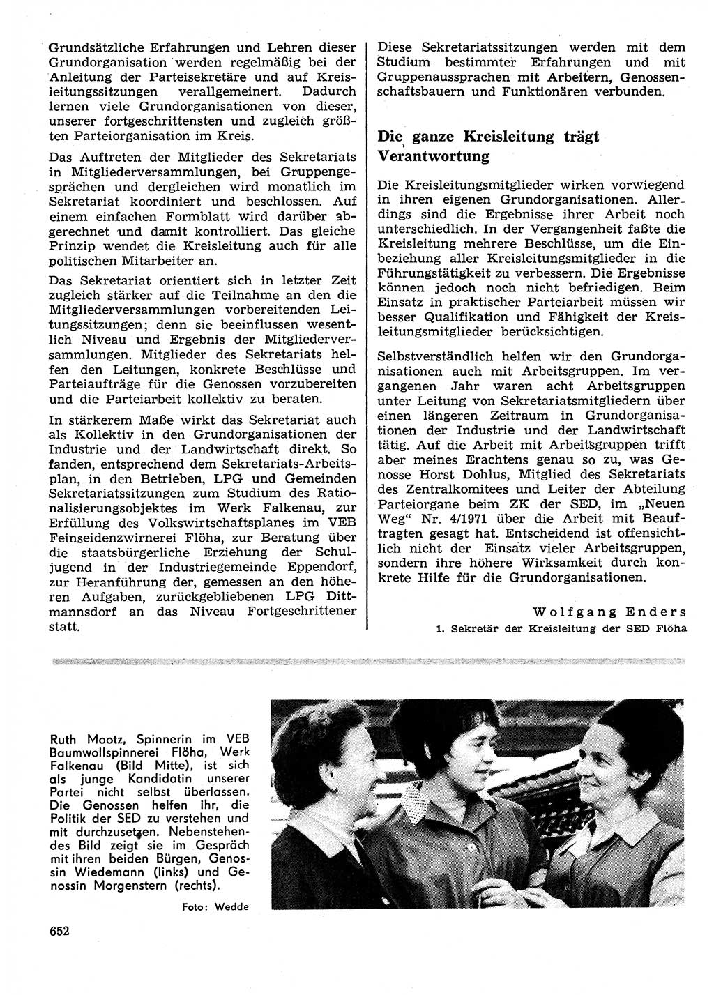 Neuer Weg (NW), Organ des Zentralkomitees (ZK) der SED (Sozialistische Einheitspartei Deutschlands) für Fragen des Parteilebens, 26. Jahrgang [Deutsche Demokratische Republik (DDR)] 1971, Seite 652 (NW ZK SED DDR 1971, S. 652)