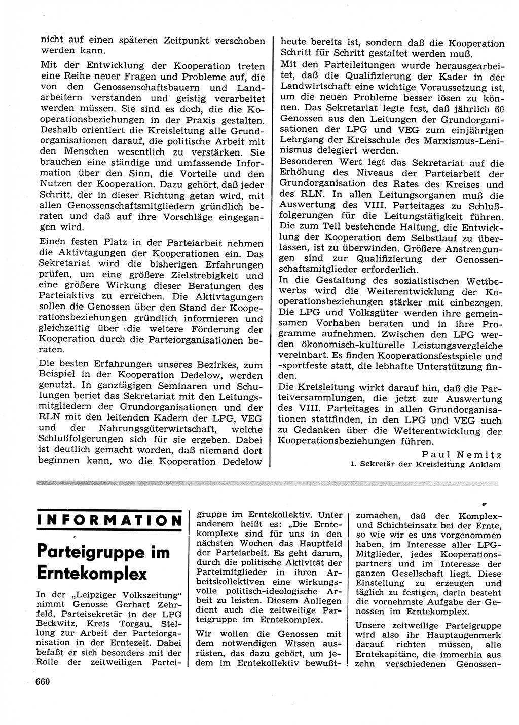 Neuer Weg (NW), Organ des Zentralkomitees (ZK) der SED (Sozialistische Einheitspartei Deutschlands) für Fragen des Parteilebens, 26. Jahrgang [Deutsche Demokratische Republik (DDR)] 1971, Seite 660 (NW ZK SED DDR 1971, S. 660)