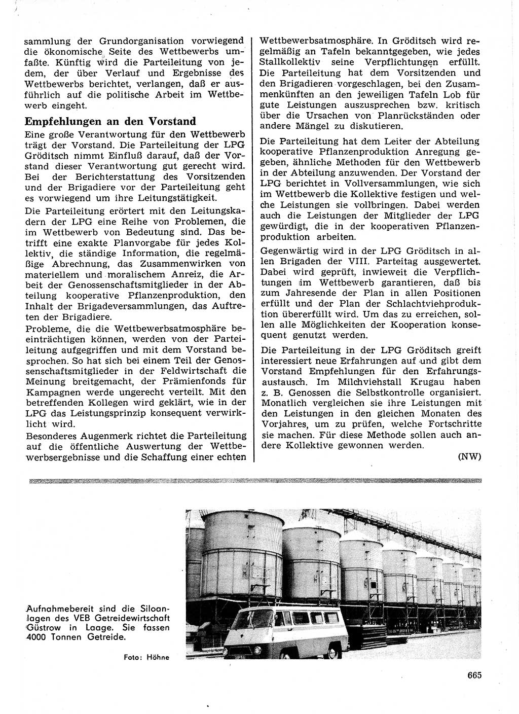 Neuer Weg (NW), Organ des Zentralkomitees (ZK) der SED (Sozialistische Einheitspartei Deutschlands) für Fragen des Parteilebens, 26. Jahrgang [Deutsche Demokratische Republik (DDR)] 1971, Seite 665 (NW ZK SED DDR 1971, S. 665)