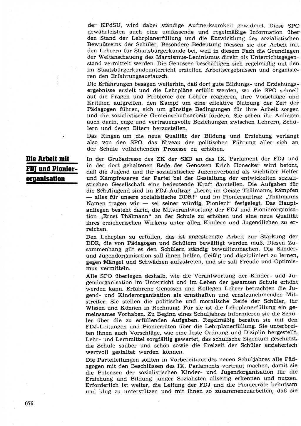 Neuer Weg (NW), Organ des Zentralkomitees (ZK) der SED (Sozialistische Einheitspartei Deutschlands) für Fragen des Parteilebens, 26. Jahrgang [Deutsche Demokratische Republik (DDR)] 1971, Seite 676 (NW ZK SED DDR 1971, S. 676)