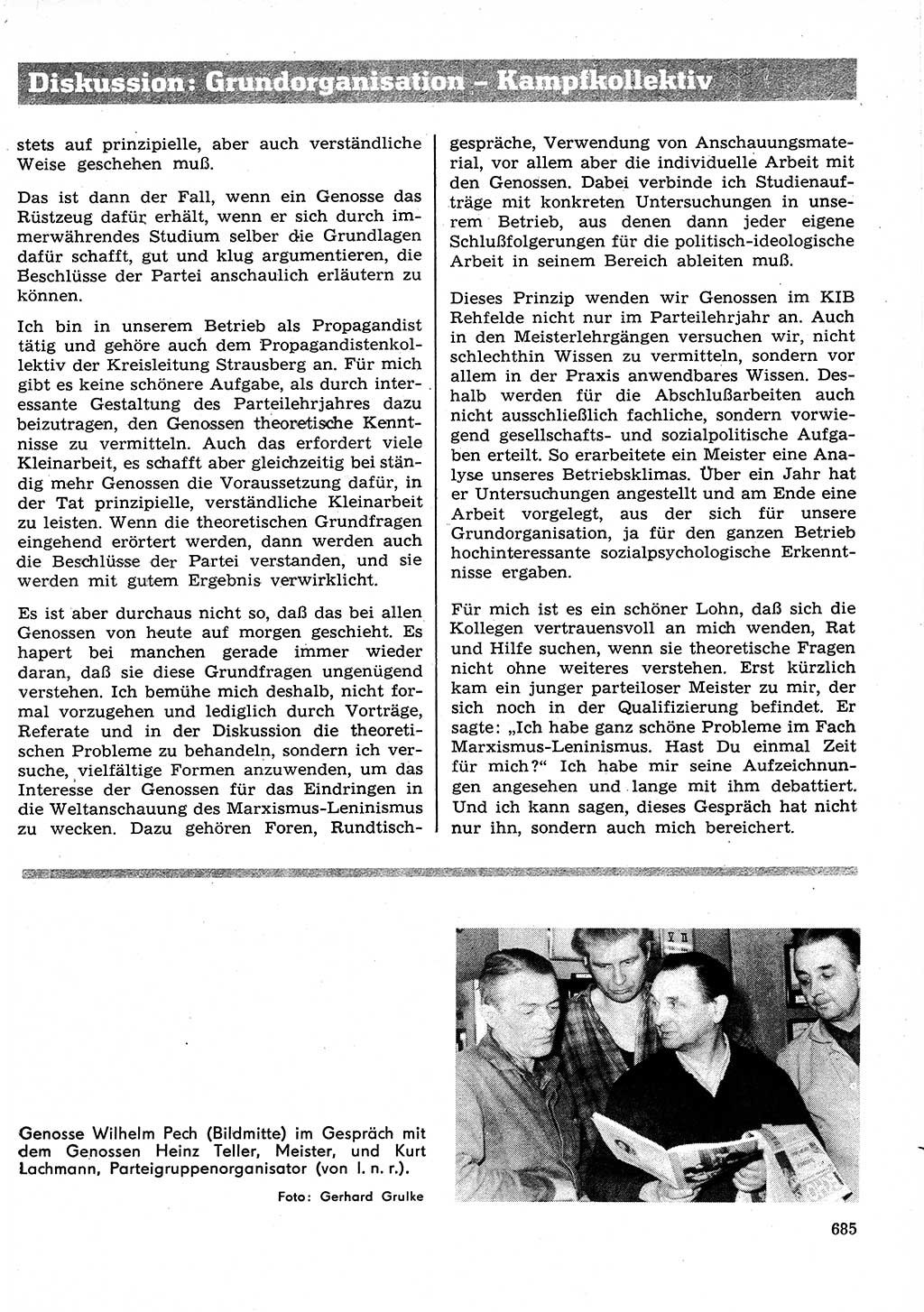 Neuer Weg (NW), Organ des Zentralkomitees (ZK) der SED (Sozialistische Einheitspartei Deutschlands) für Fragen des Parteilebens, 26. Jahrgang [Deutsche Demokratische Republik (DDR)] 1971, Seite 685 (NW ZK SED DDR 1971, S. 685)