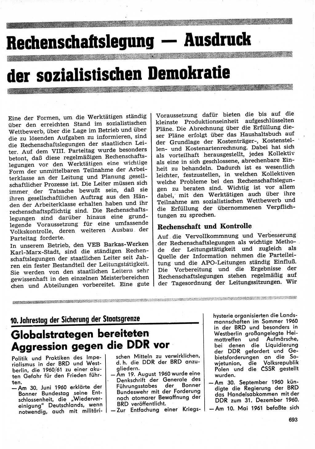 Neuer Weg (NW), Organ des Zentralkomitees (ZK) der SED (Sozialistische Einheitspartei Deutschlands) für Fragen des Parteilebens, 26. Jahrgang [Deutsche Demokratische Republik (DDR)] 1971, Seite 693 (NW ZK SED DDR 1971, S. 693)