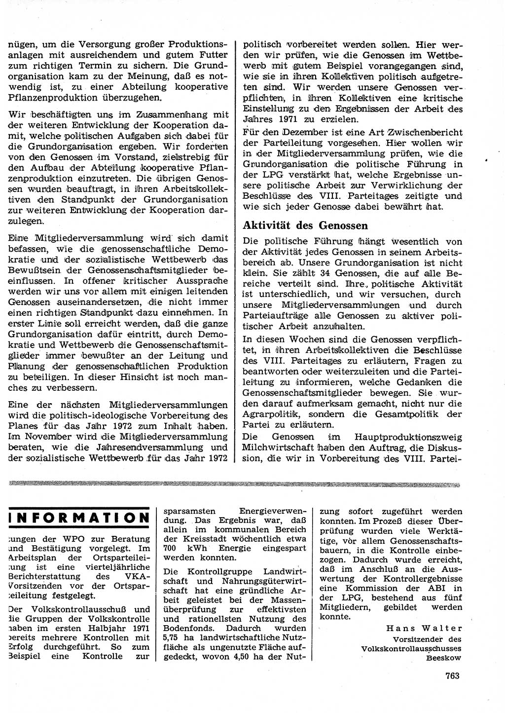 Neuer Weg (NW), Organ des Zentralkomitees (ZK) der SED (Sozialistische Einheitspartei Deutschlands) für Fragen des Parteilebens, 26. Jahrgang [Deutsche Demokratische Republik (DDR)] 1971, Seite 763 (NW ZK SED DDR 1971, S. 763)