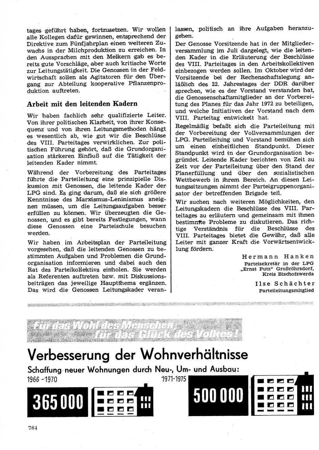 Neuer Weg (NW), Organ des Zentralkomitees (ZK) der SED (Sozialistische Einheitspartei Deutschlands) für Fragen des Parteilebens, 26. Jahrgang [Deutsche Demokratische Republik (DDR)] 1971, Seite 764 (NW ZK SED DDR 1971, S. 764)