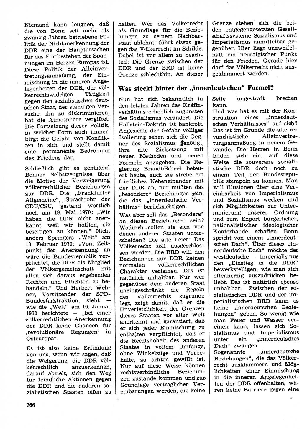 Neuer Weg (NW), Organ des Zentralkomitees (ZK) der SED (Sozialistische Einheitspartei Deutschlands) für Fragen des Parteilebens, 26. Jahrgang [Deutsche Demokratische Republik (DDR)] 1971, Seite 766 (NW ZK SED DDR 1971, S. 766)