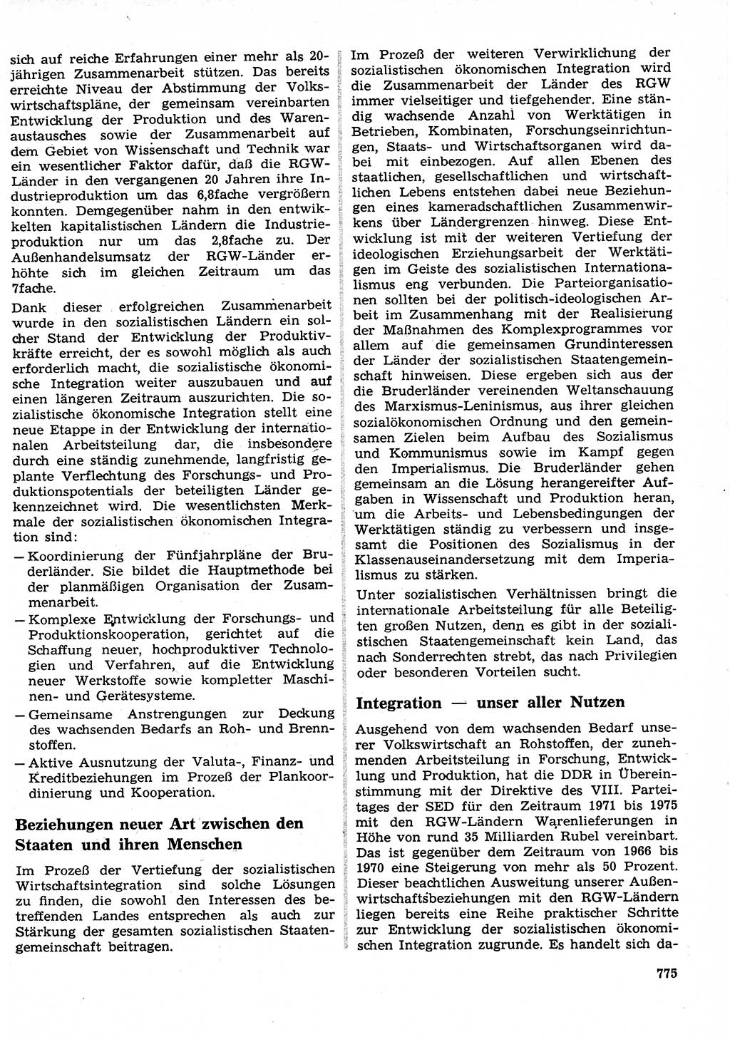 Neuer Weg (NW), Organ des Zentralkomitees (ZK) der SED (Sozialistische Einheitspartei Deutschlands) für Fragen des Parteilebens, 26. Jahrgang [Deutsche Demokratische Republik (DDR)] 1971, Seite 775 (NW ZK SED DDR 1971, S. 775)