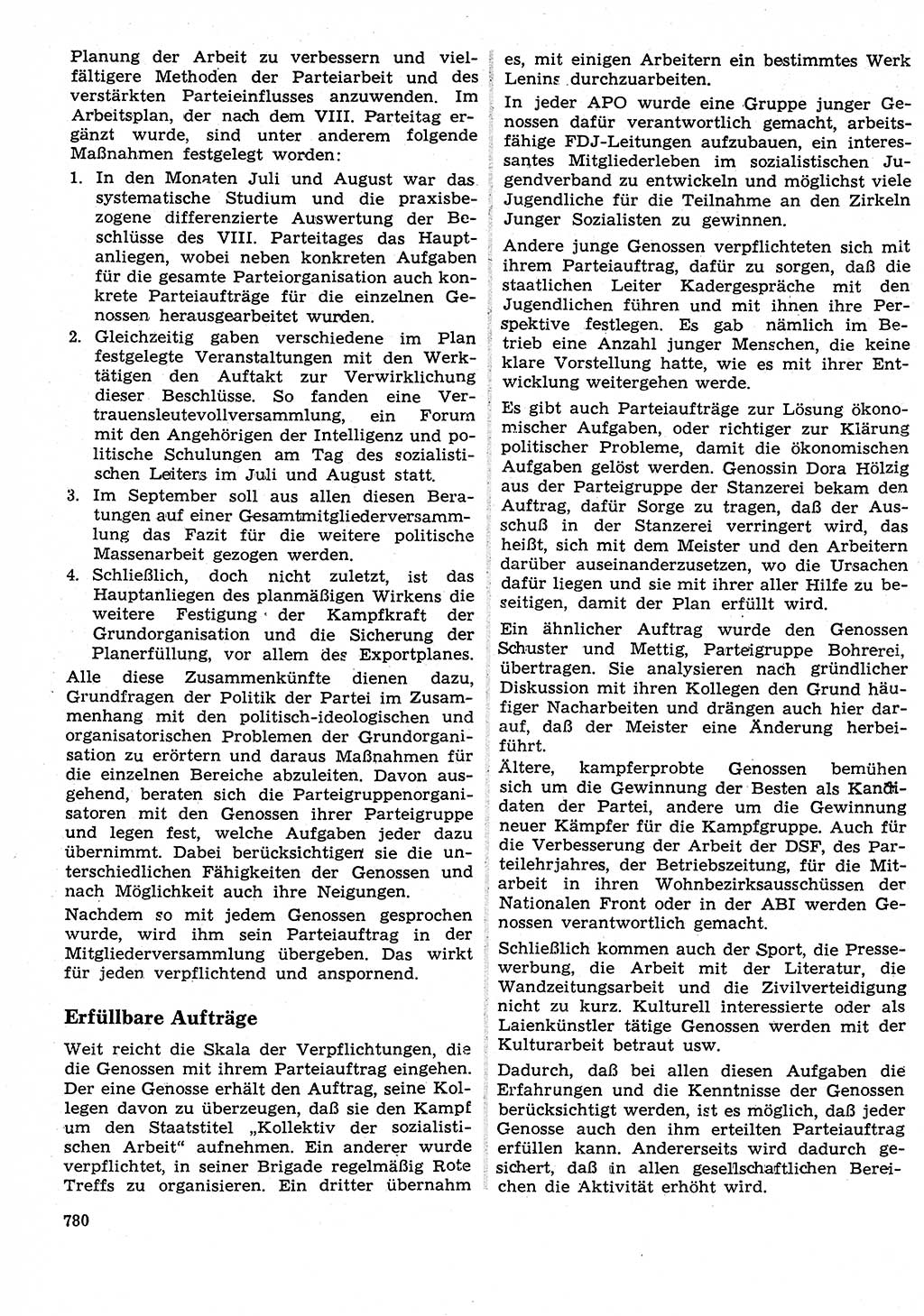 Neuer Weg (NW), Organ des Zentralkomitees (ZK) der SED (Sozialistische Einheitspartei Deutschlands) für Fragen des Parteilebens, 26. Jahrgang [Deutsche Demokratische Republik (DDR)] 1971, Seite 780 (NW ZK SED DDR 1971, S. 780)