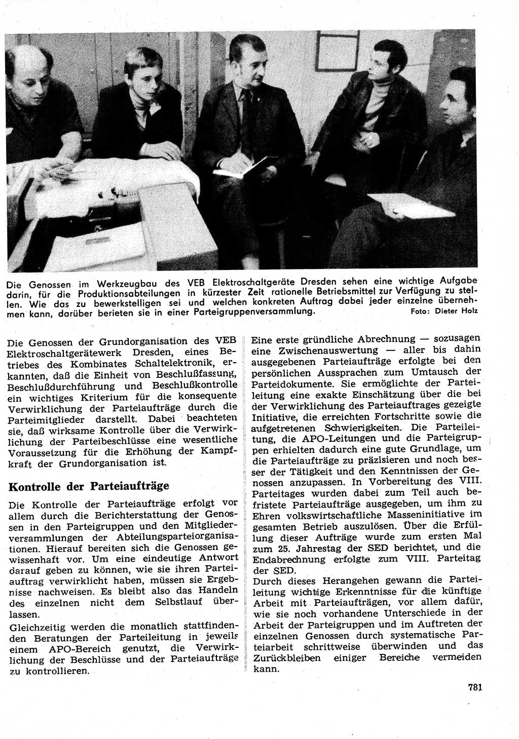 Neuer Weg (NW), Organ des Zentralkomitees (ZK) der SED (Sozialistische Einheitspartei Deutschlands) für Fragen des Parteilebens, 26. Jahrgang [Deutsche Demokratische Republik (DDR)] 1971, Seite 781 (NW ZK SED DDR 1971, S. 781)