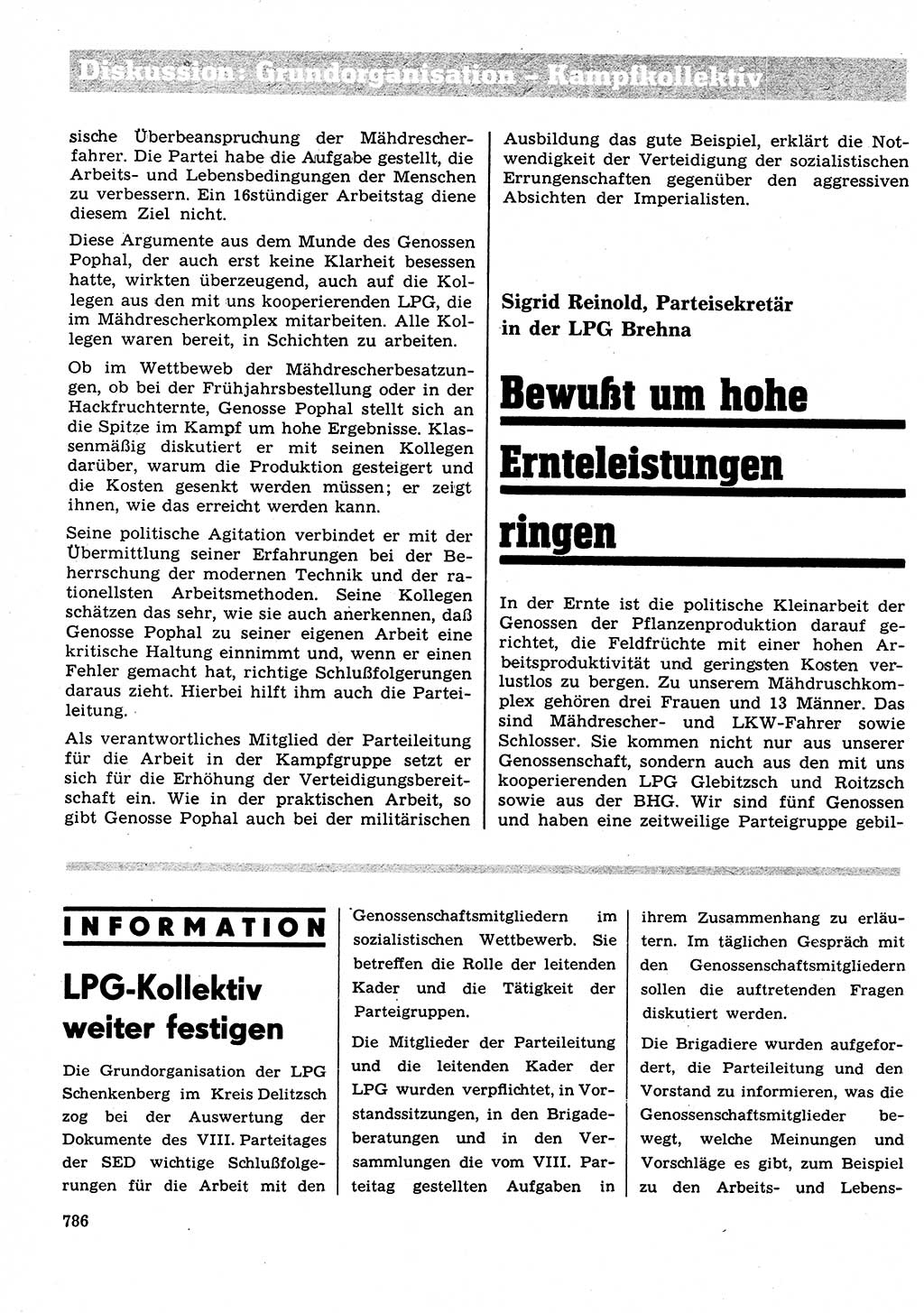 Neuer Weg (NW), Organ des Zentralkomitees (ZK) der SED (Sozialistische Einheitspartei Deutschlands) für Fragen des Parteilebens, 26. Jahrgang [Deutsche Demokratische Republik (DDR)] 1971, Seite 786 (NW ZK SED DDR 1971, S. 786)