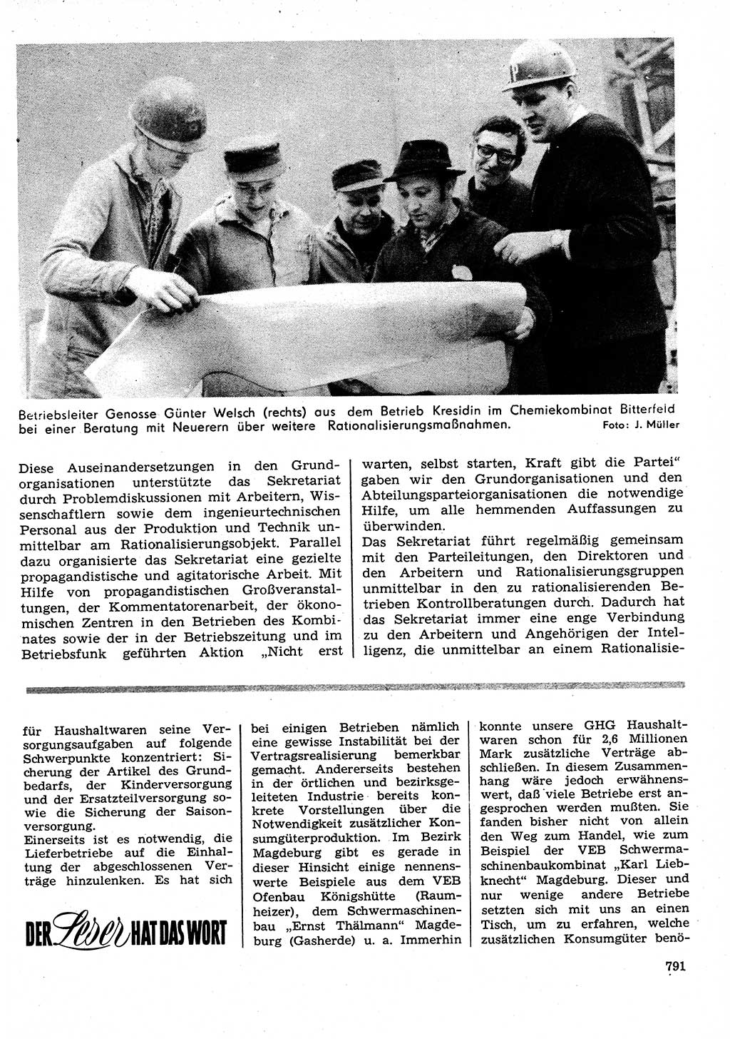 Neuer Weg (NW), Organ des Zentralkomitees (ZK) der SED (Sozialistische Einheitspartei Deutschlands) für Fragen des Parteilebens, 26. Jahrgang [Deutsche Demokratische Republik (DDR)] 1971, Seite 791 (NW ZK SED DDR 1971, S. 791)