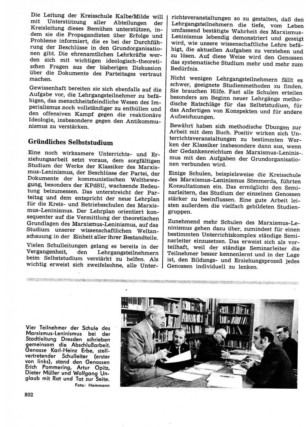 Neuer Weg (NW), Organ des Zentralkomitees (ZK) der SED (Sozialistische Einheitspartei Deutschlands) für Fragen des Parteilebens, 26. Jahrgang [Deutsche Demokratische Republik (DDR)] 1971, Seite 802 (NW ZK SED DDR 1971, S. 802)