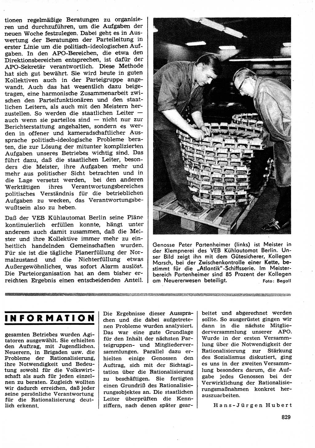Neuer Weg (NW), Organ des Zentralkomitees (ZK) der SED (Sozialistische Einheitspartei Deutschlands) für Fragen des Parteilebens, 26. Jahrgang [Deutsche Demokratische Republik (DDR)] 1971, Seite 829 (NW ZK SED DDR 1971, S. 829)