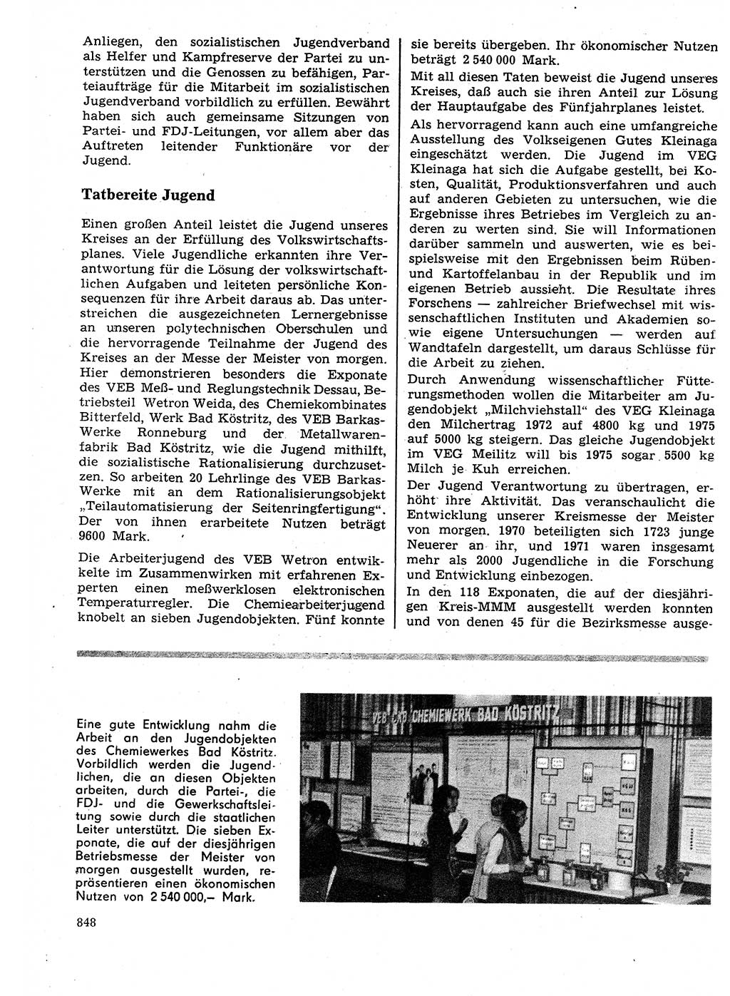 Neuer Weg (NW), Organ des Zentralkomitees (ZK) der SED (Sozialistische Einheitspartei Deutschlands) für Fragen des Parteilebens, 26. Jahrgang [Deutsche Demokratische Republik (DDR)] 1971, Seite 848 (NW ZK SED DDR 1971, S. 848)