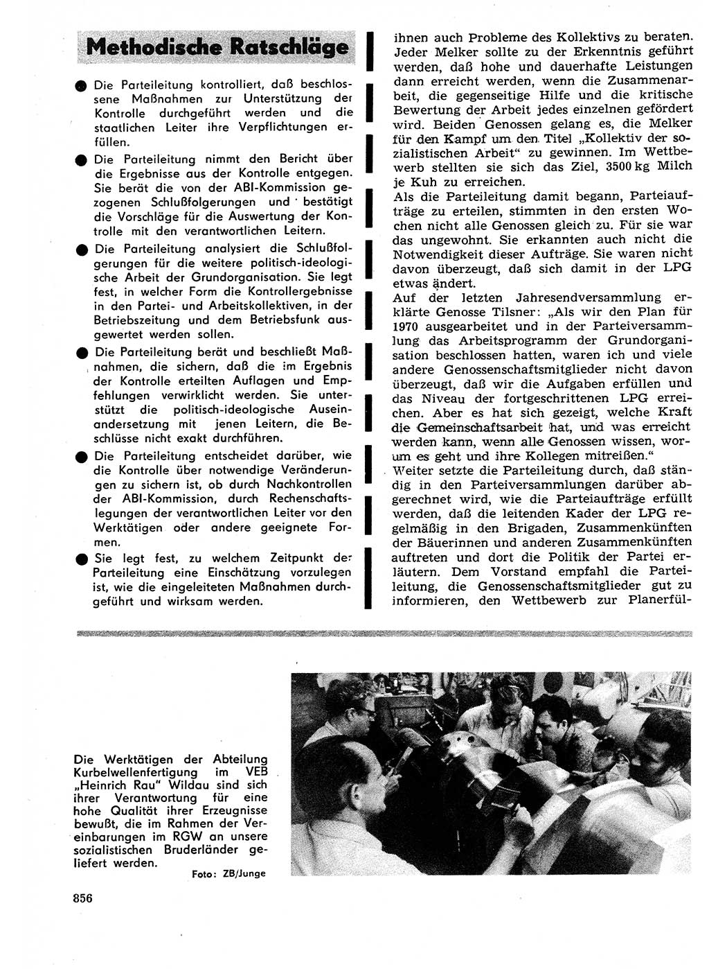 Neuer Weg (NW), Organ des Zentralkomitees (ZK) der SED (Sozialistische Einheitspartei Deutschlands) für Fragen des Parteilebens, 26. Jahrgang [Deutsche Demokratische Republik (DDR)] 1971, Seite 856 (NW ZK SED DDR 1971, S. 856)