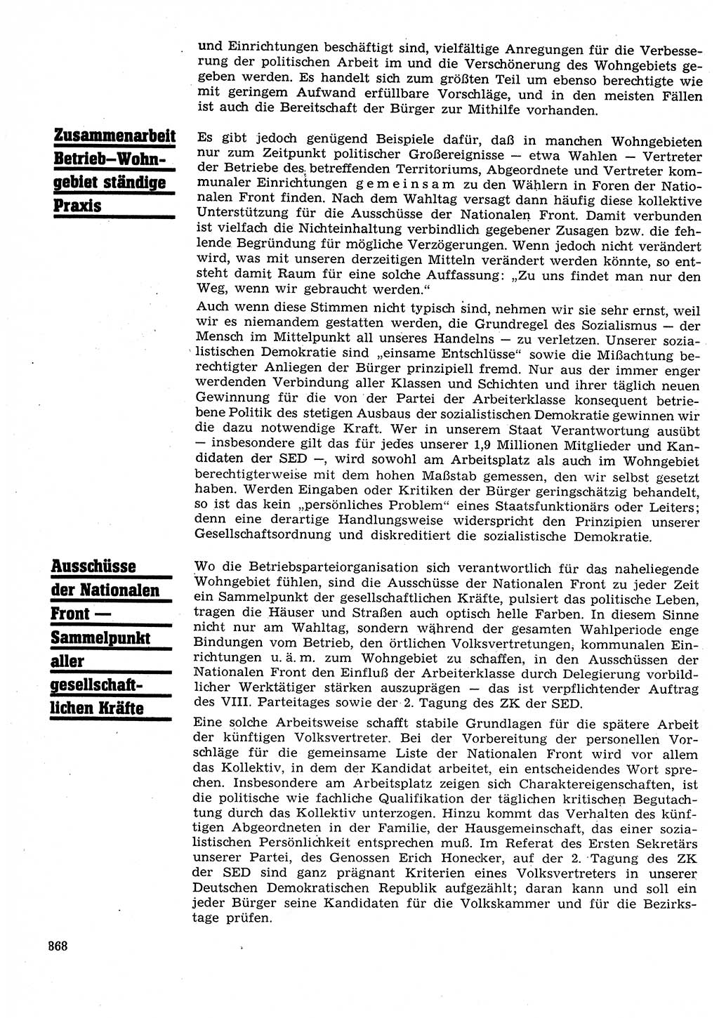 Neuer Weg (NW), Organ des Zentralkomitees (ZK) der SED (Sozialistische Einheitspartei Deutschlands) für Fragen des Parteilebens, 26. Jahrgang [Deutsche Demokratische Republik (DDR)] 1971, Seite 868 (NW ZK SED DDR 1971, S. 868)